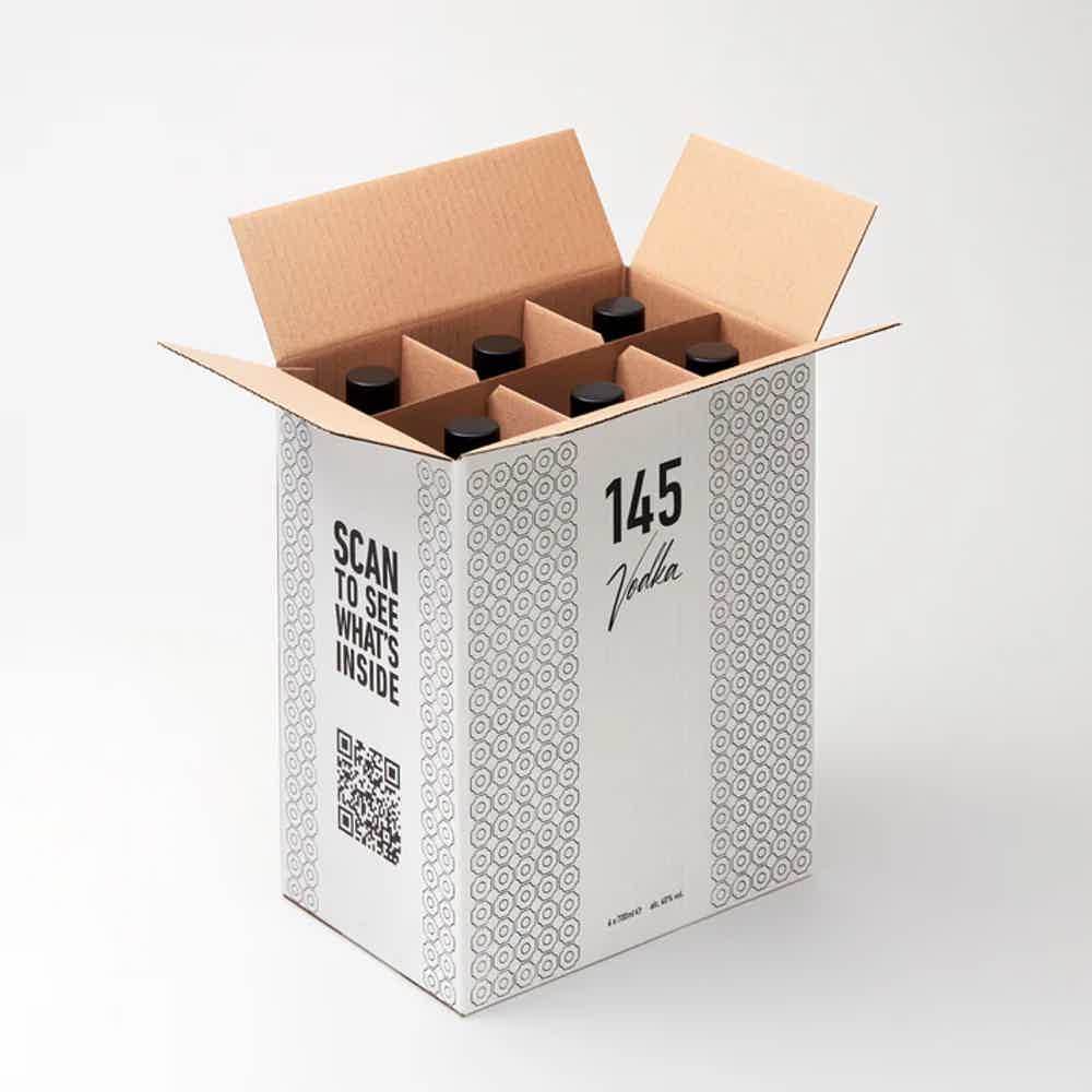 145 Vodka Party Box, 6 x 700ml: 145 Vodka Bottle