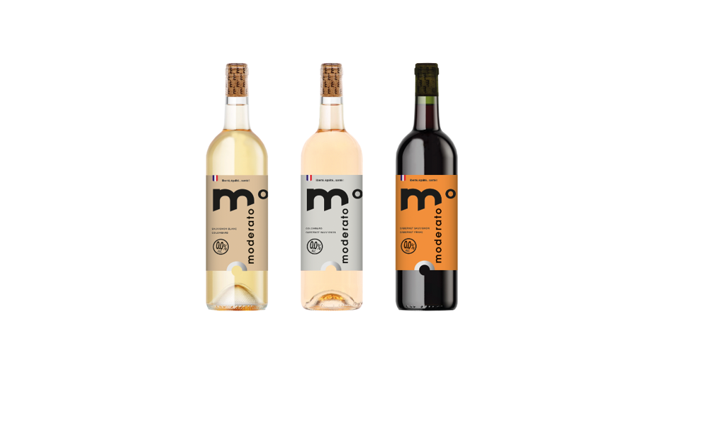 Moderato smagekasse 75 cl: Moderato Originale Hvid 0.0% 75 cl, Moderato Originale Rød 0.0% 75 cl, Moderato Originale Rosé 0.0% 75 cl