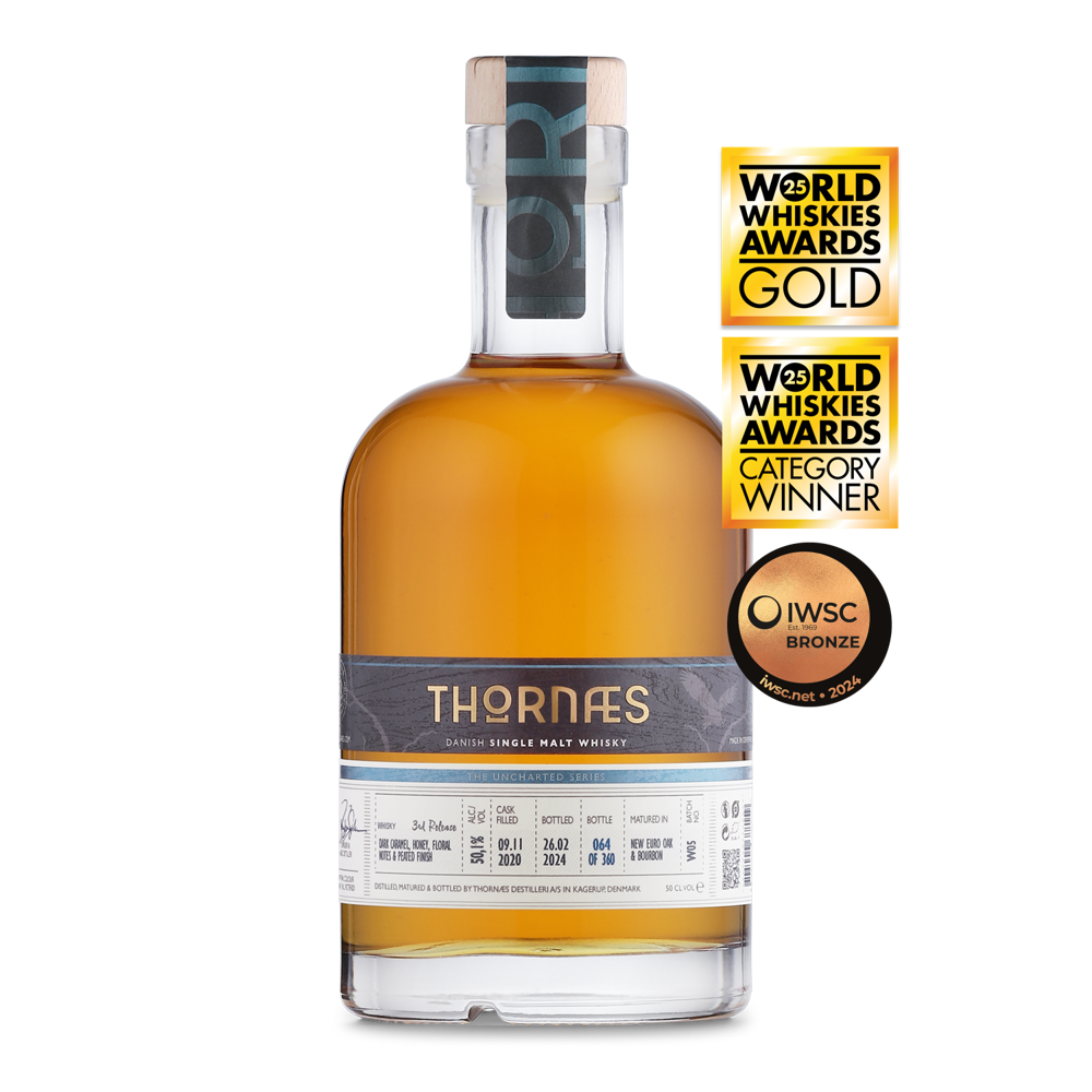 Thornæs Danish Whisky: Single Malt - 3rd Release - Peated 50.1% 0.5L, Spirits