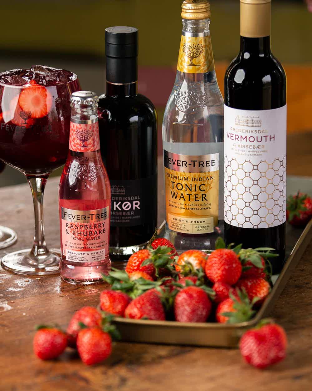 FREDERIKSDAL COCKTAILS: Fever-Tree premium indian Tonic, Fever-Tree Raspberry & Rhubarb Tonic, FREDERIKSDAL LIKØR, FREDERIKSDAL VERMOUTH