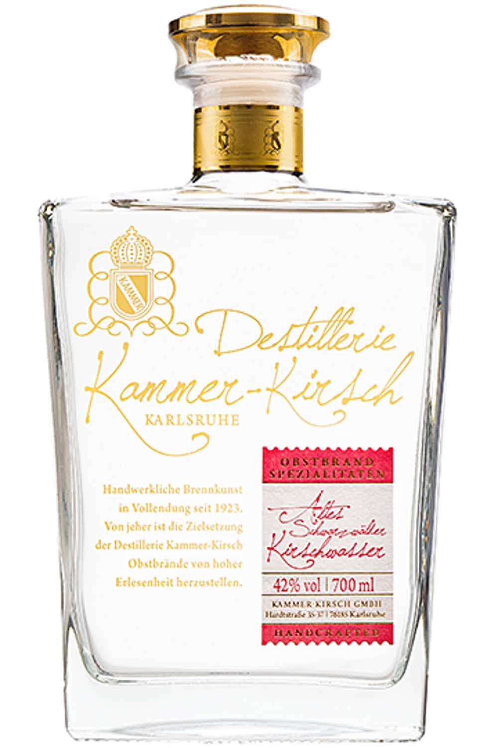 Gourmet Altes Schwarzwälder Kirschwasser (Aged Fruit Brandy distilled from Black Forest Cherries) 42.0% 0.7L, Spirits