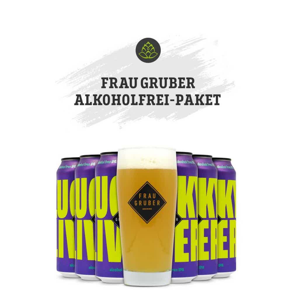 FrauGruber Lucky Liver alkoholfrei Paket 6x0,44l + Glas 0.5% 0.44L, Beer