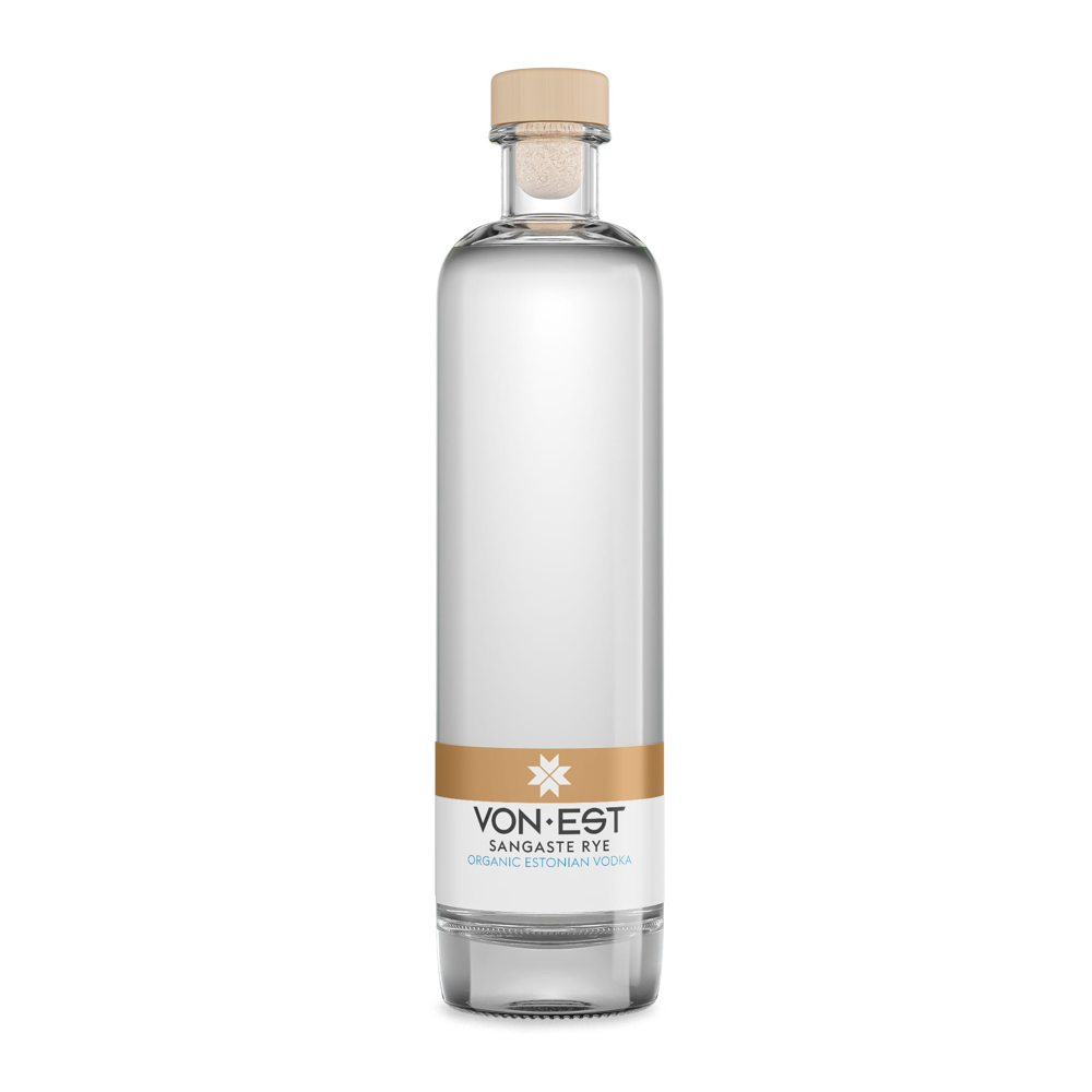 VON EST® Sangaste Rye, Organic Estonian Vodka - 500ml bottle 40.0% 0.5L, Spirits