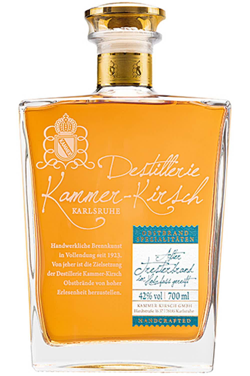 Gourmet Alter Tresterbrand im Holzfass gereift ( Aged German grape marc spirit) 42.0% 0.7L, Spirits