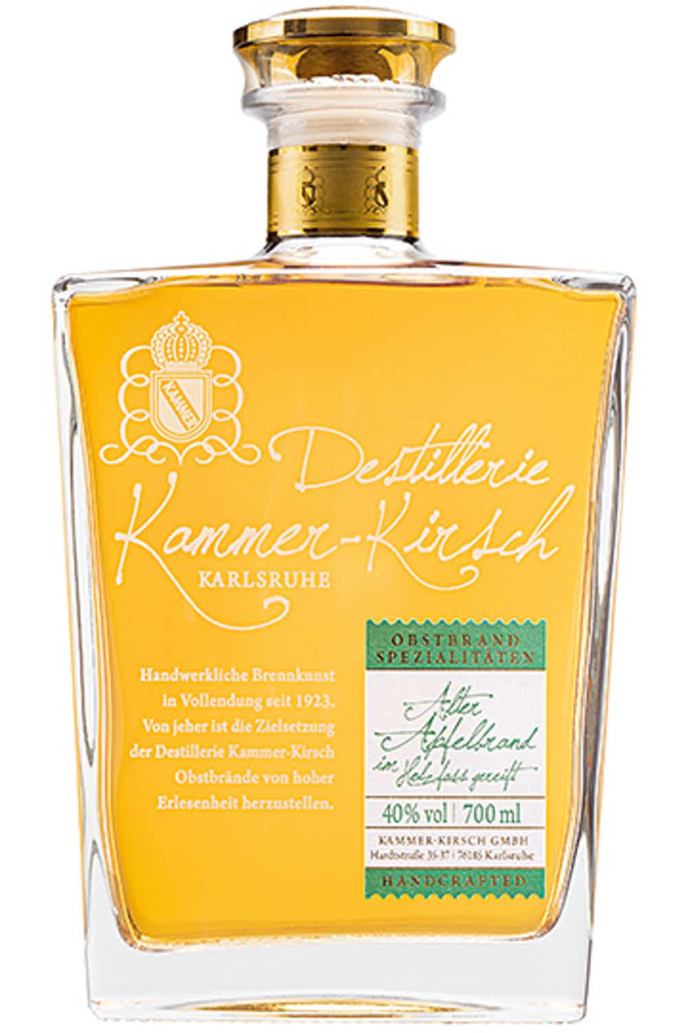 Gourmet Alter Apfelbrand im Holzfass (Fruit Brandy distilled from Apples and aged in oak cask) 40.0% 0.7L, Spirits