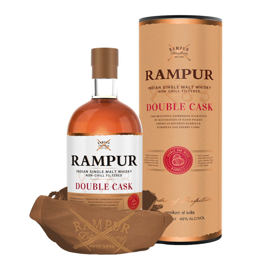 Rampur Double Cask Indian Single Malt Whisky 45.0% 0.7L, Spirits