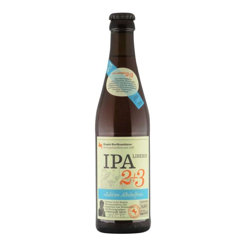 Riegele IPA Liberis 2+3 alkoholfrei 0,33l 0.5% 0.33L, Beer