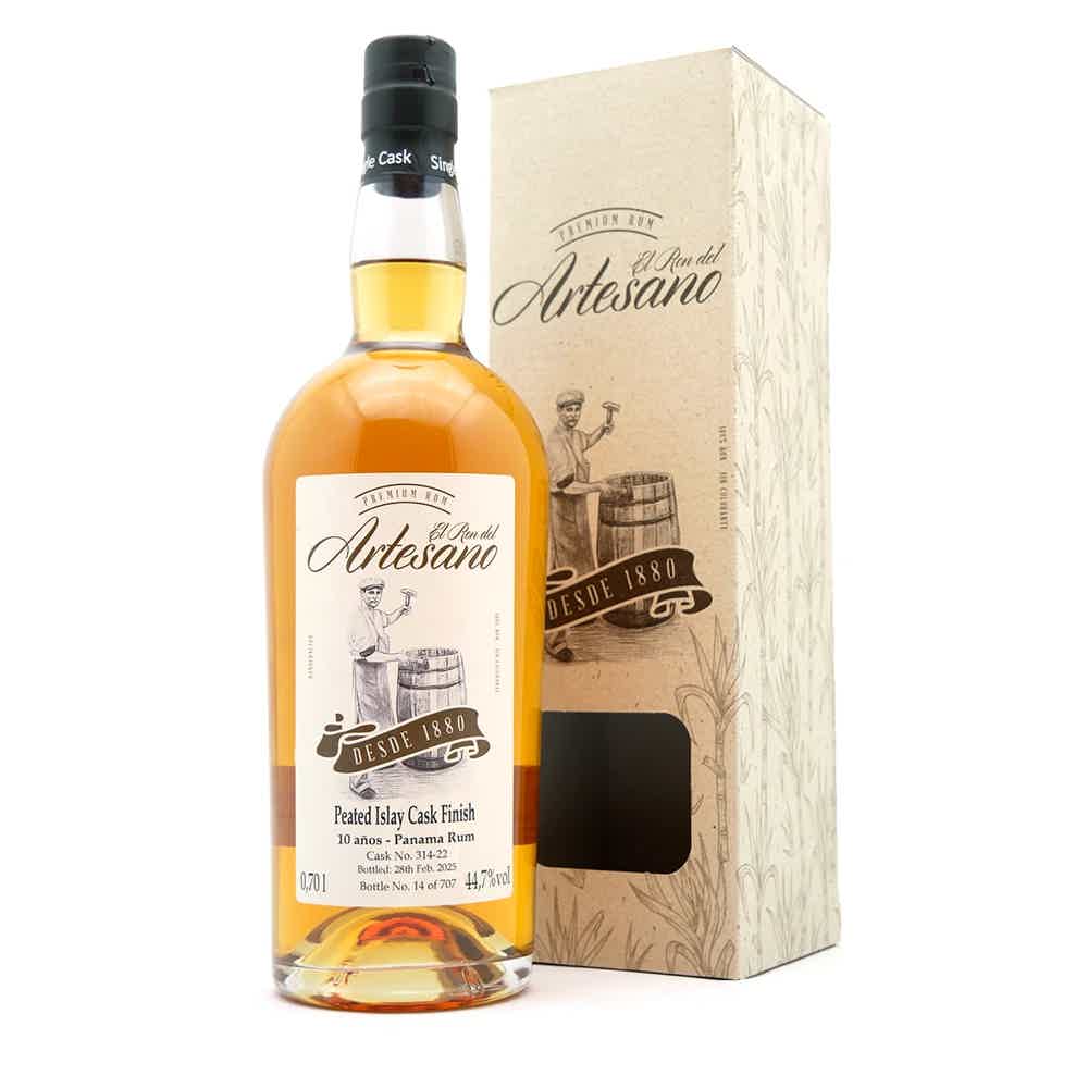 Peated ISLAY Cask Finish 10 años - Artesano Rum Panama 44.7% 0.7L, Spirits