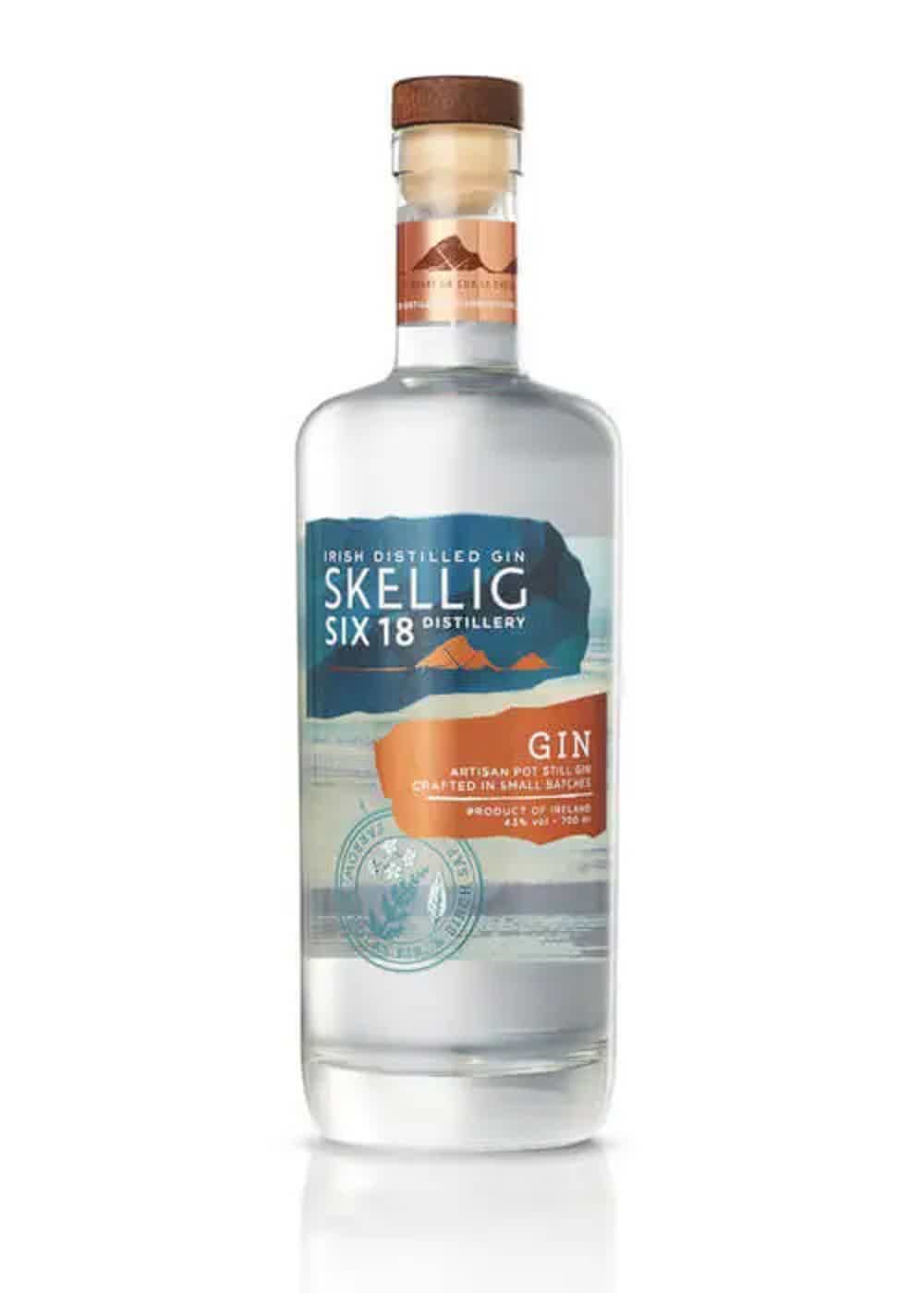 SKELLIG SIX18 ARTISAN POT STILL GIN 43.4% 0.7L, Spirits