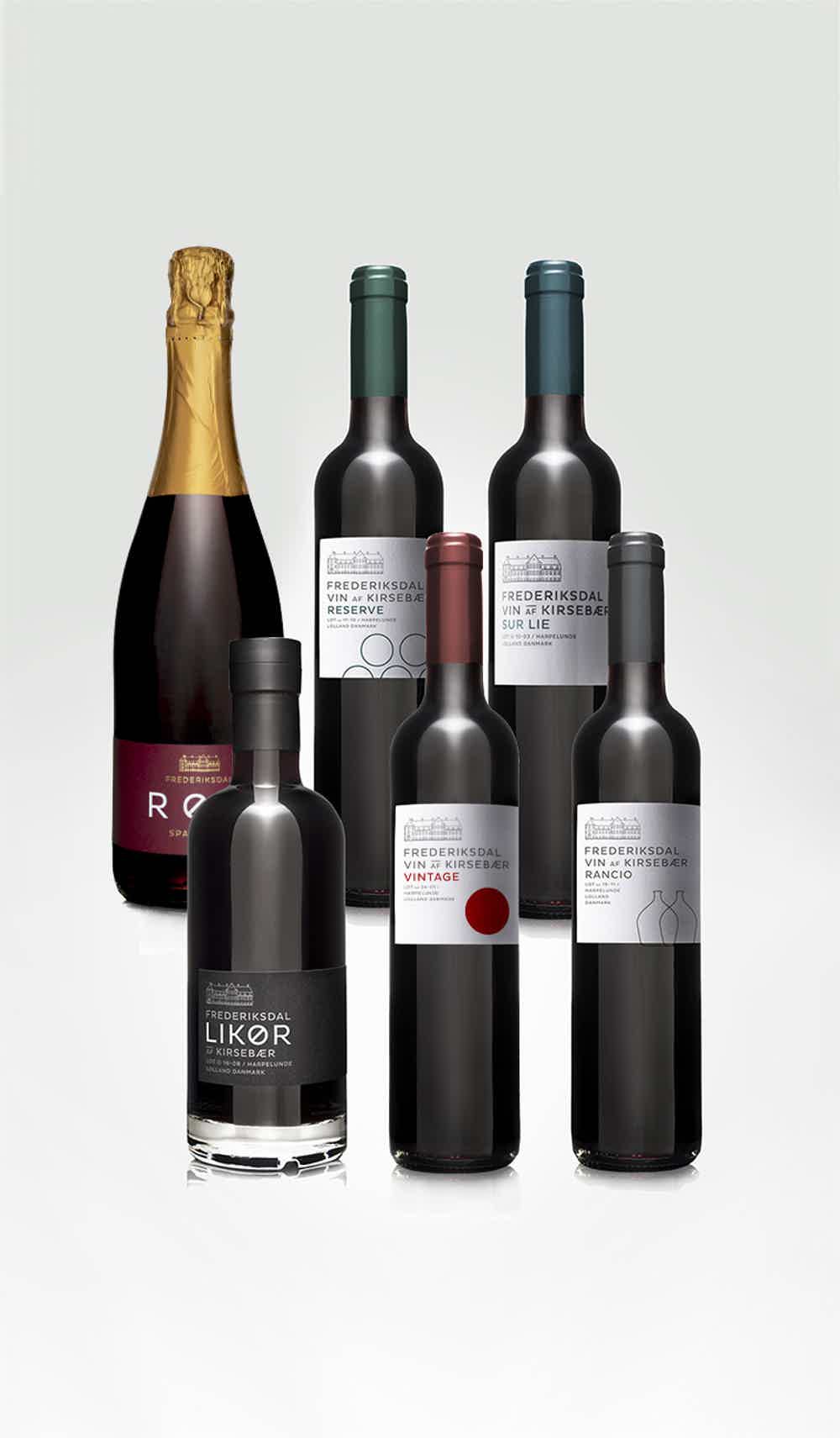 FREDERIKSDAL WINE COLLECTION: FREDERIKSDAL LIKØR, Frederiksdal Vintage, FREDERIKSDAL RANCIO, FREDERIKSDAL SUR LIE, FREDERIKSDAL RESERVE, FREDERIKSDAL RØD