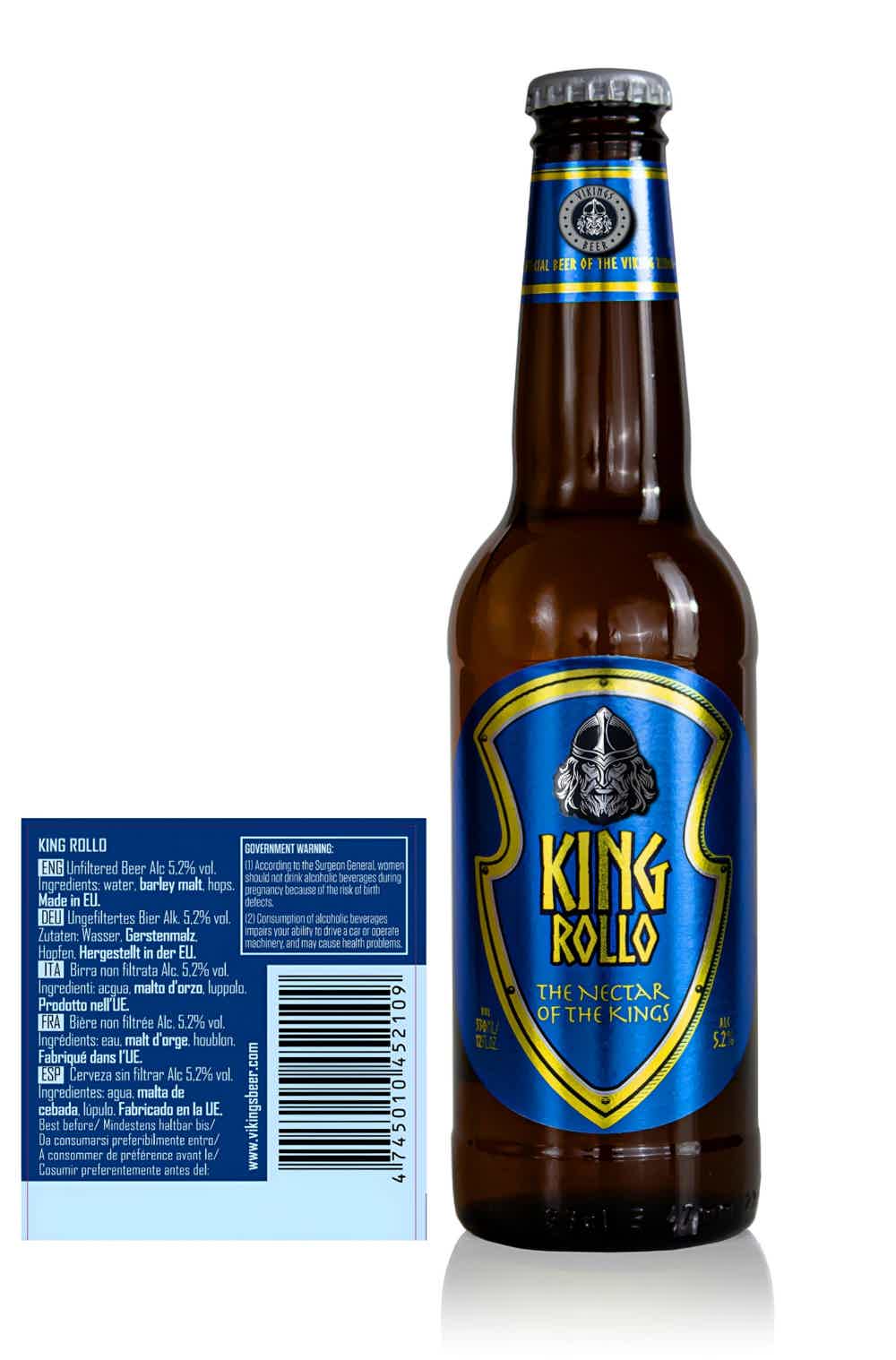 Beer King Rollo unfiltered 5,2%  0,33 l 5.2% 0.33L, Beer
