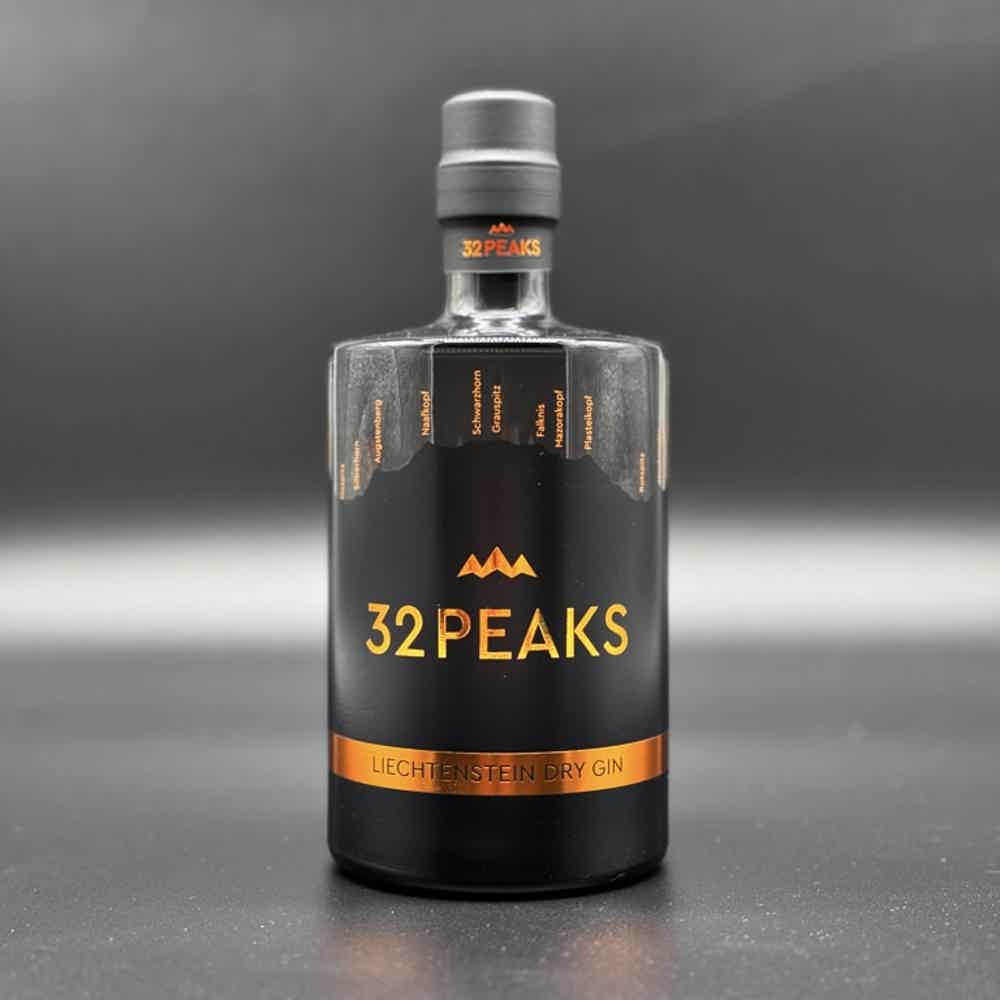 32PEAKS Dry Gin aus Liechtenstein 43.0% 0.5L, Spirits