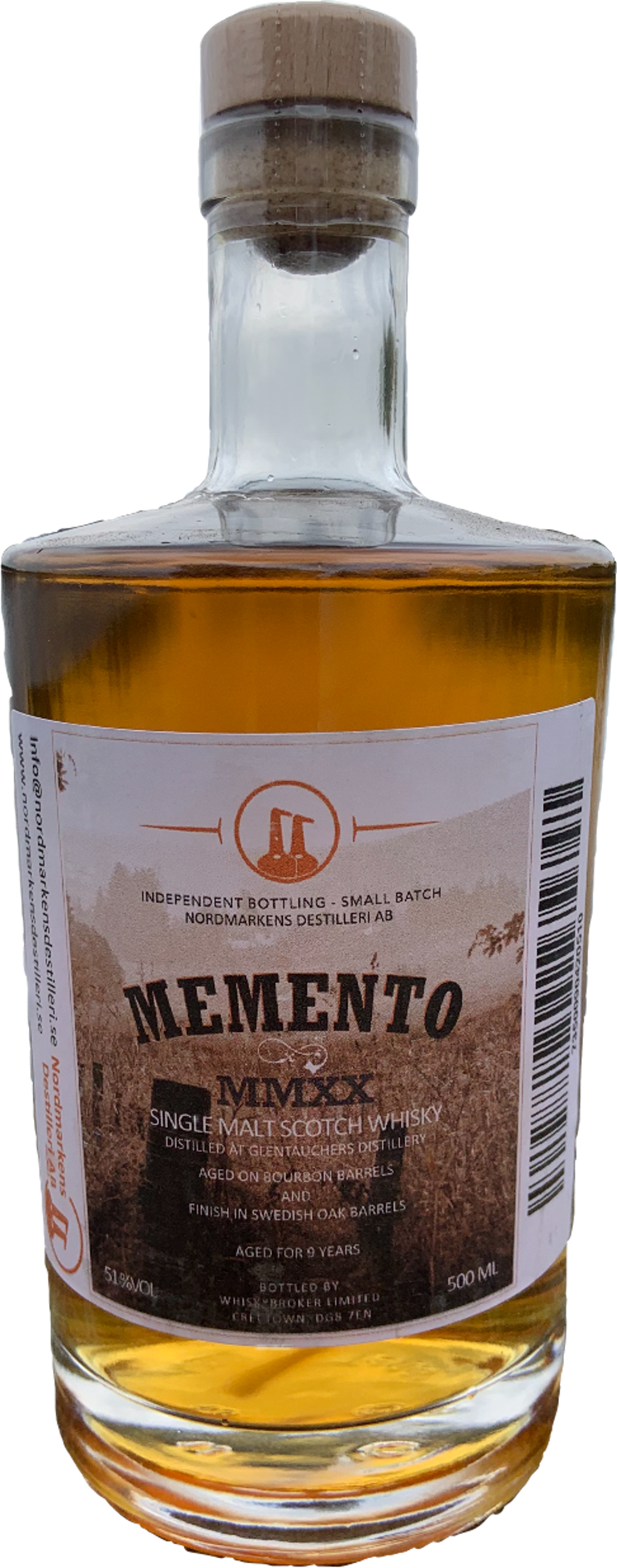Nordmarkens whisky Memento 51.0% 0.5L, Spirits