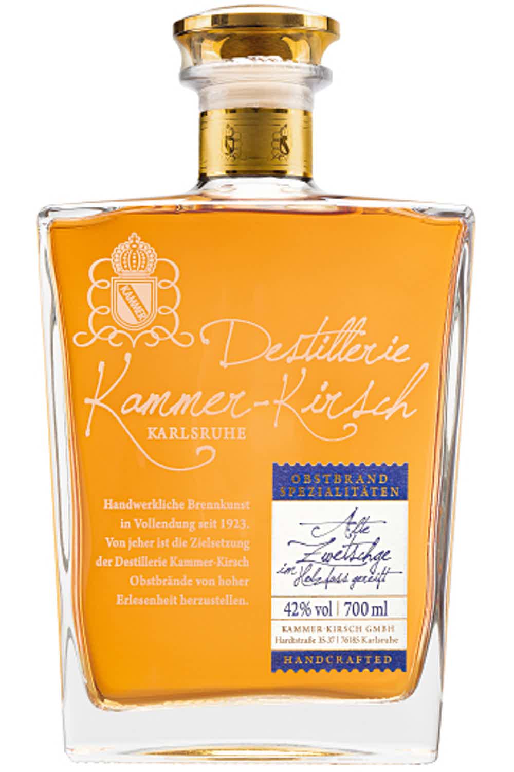 Gourmet Altes Zwetschgenwasser im Holzfass gereift (Fruit Brandy distilled from plums and aged in oak casks) 42.0% 0.7L, Spirits
