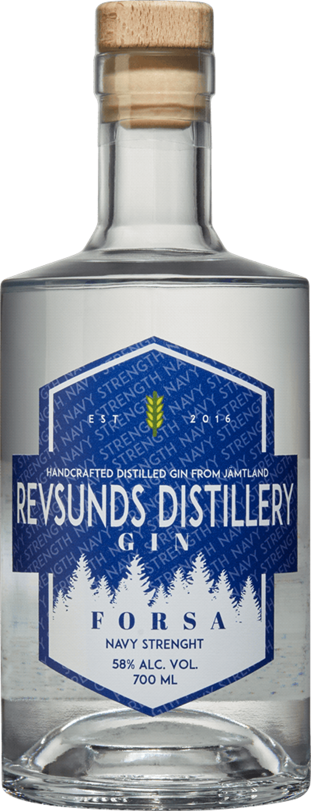 Revsunds Forsa Navy Strength Gin 58.0% 0.7L, Spirits