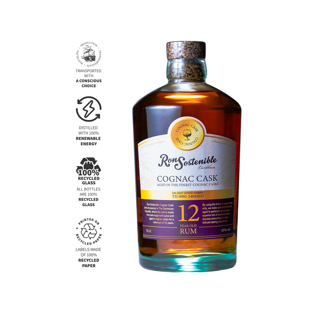 Ron Sostenible 12YO Cognac Cask 43.0% 0.7L, Spirits