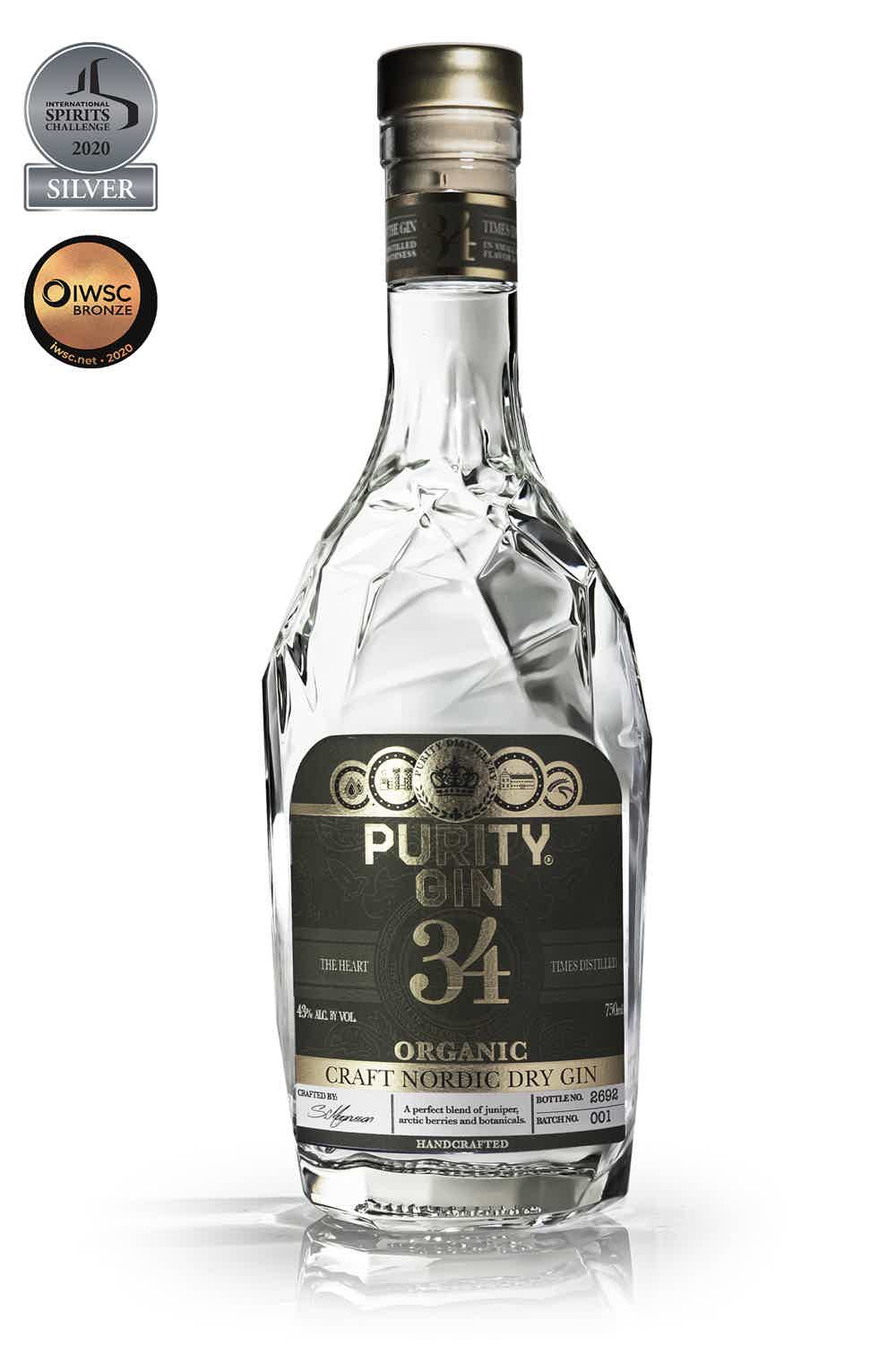Purity London Dry Organic 34 Gin 700 ml 43.0% 0.7L, Spirits