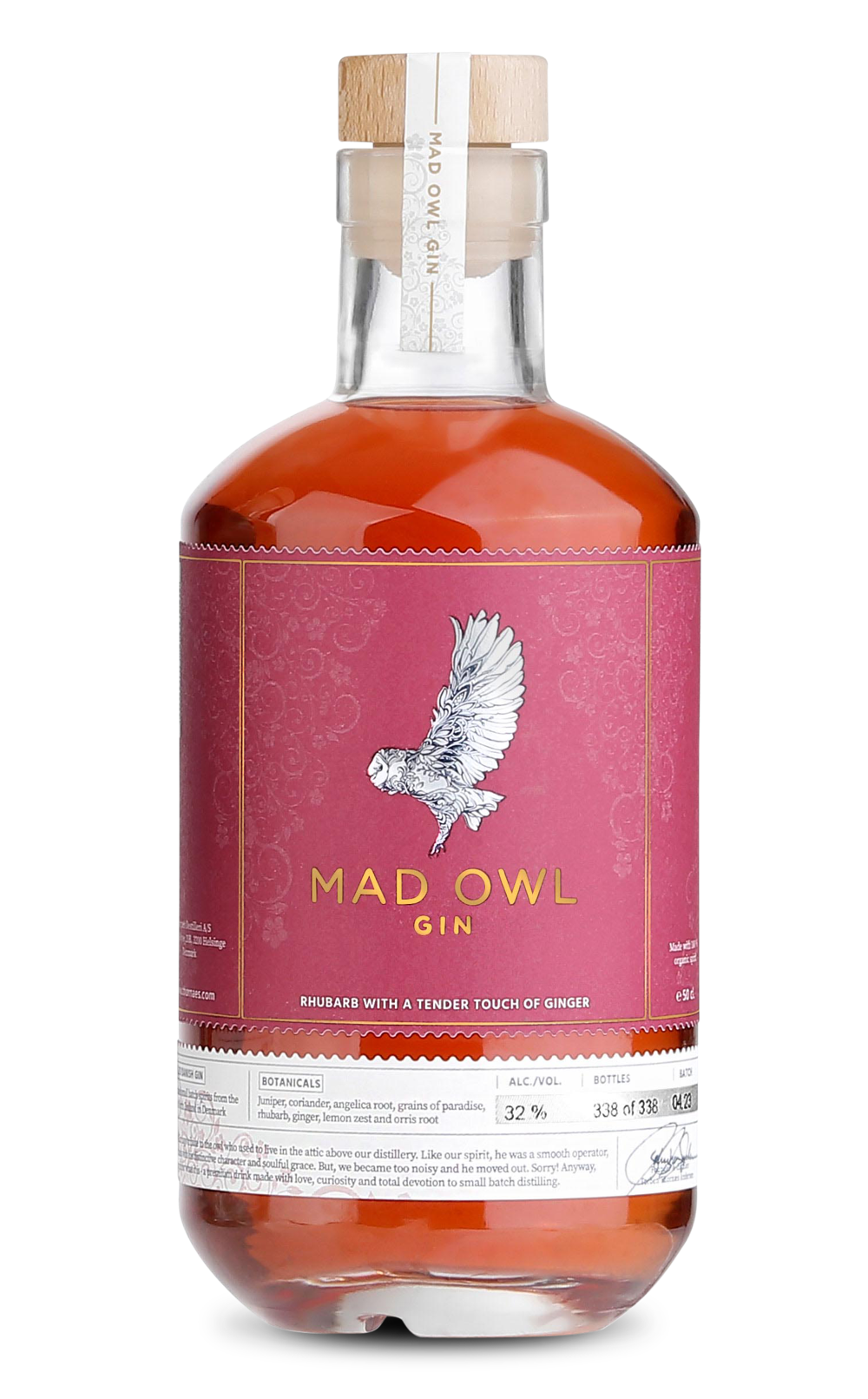 MAD OWL GIN - RHUBARB 32.0% 0.5L, Spirits
