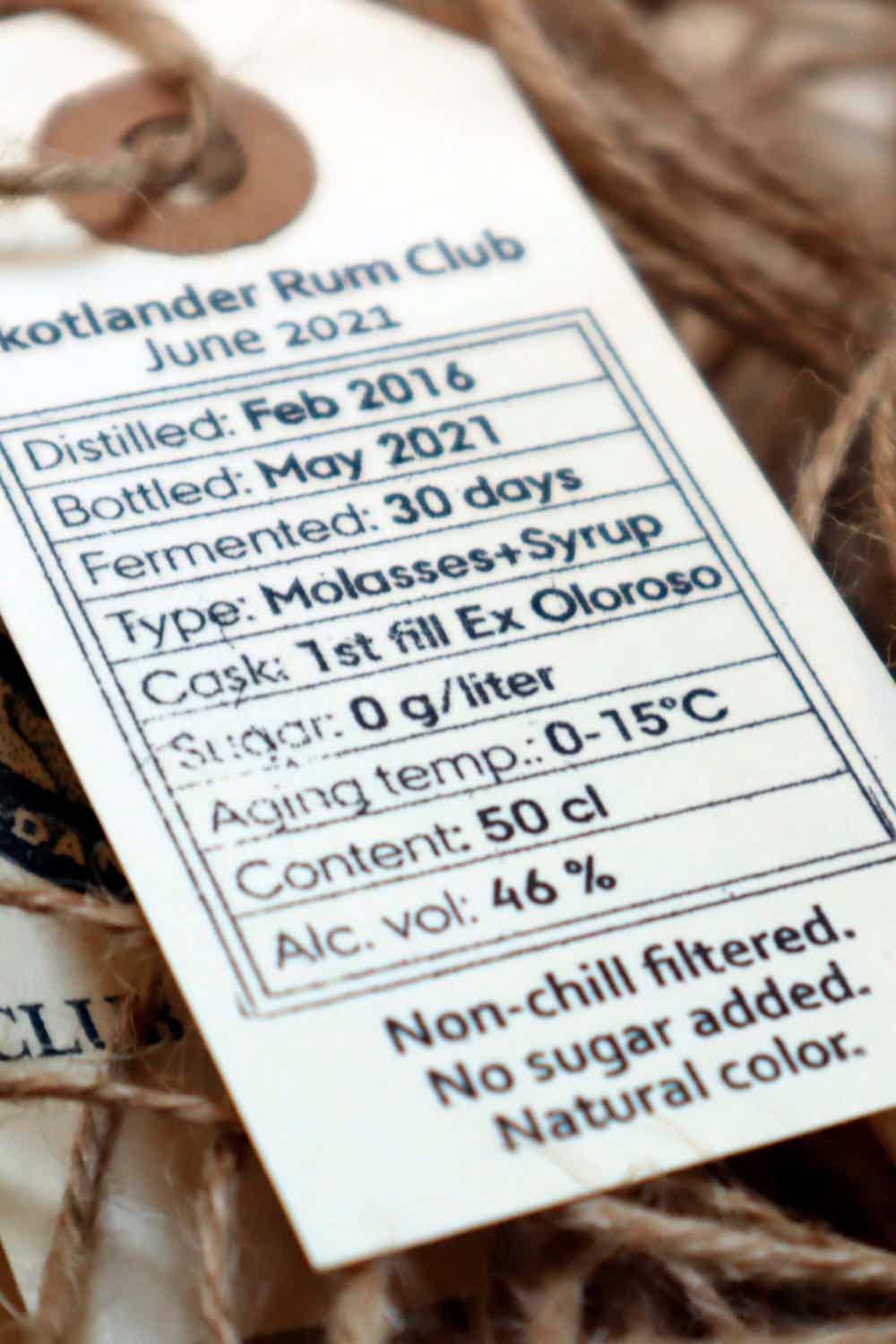 Skotlander Rum Club 50.0% 0.5L, Spirits