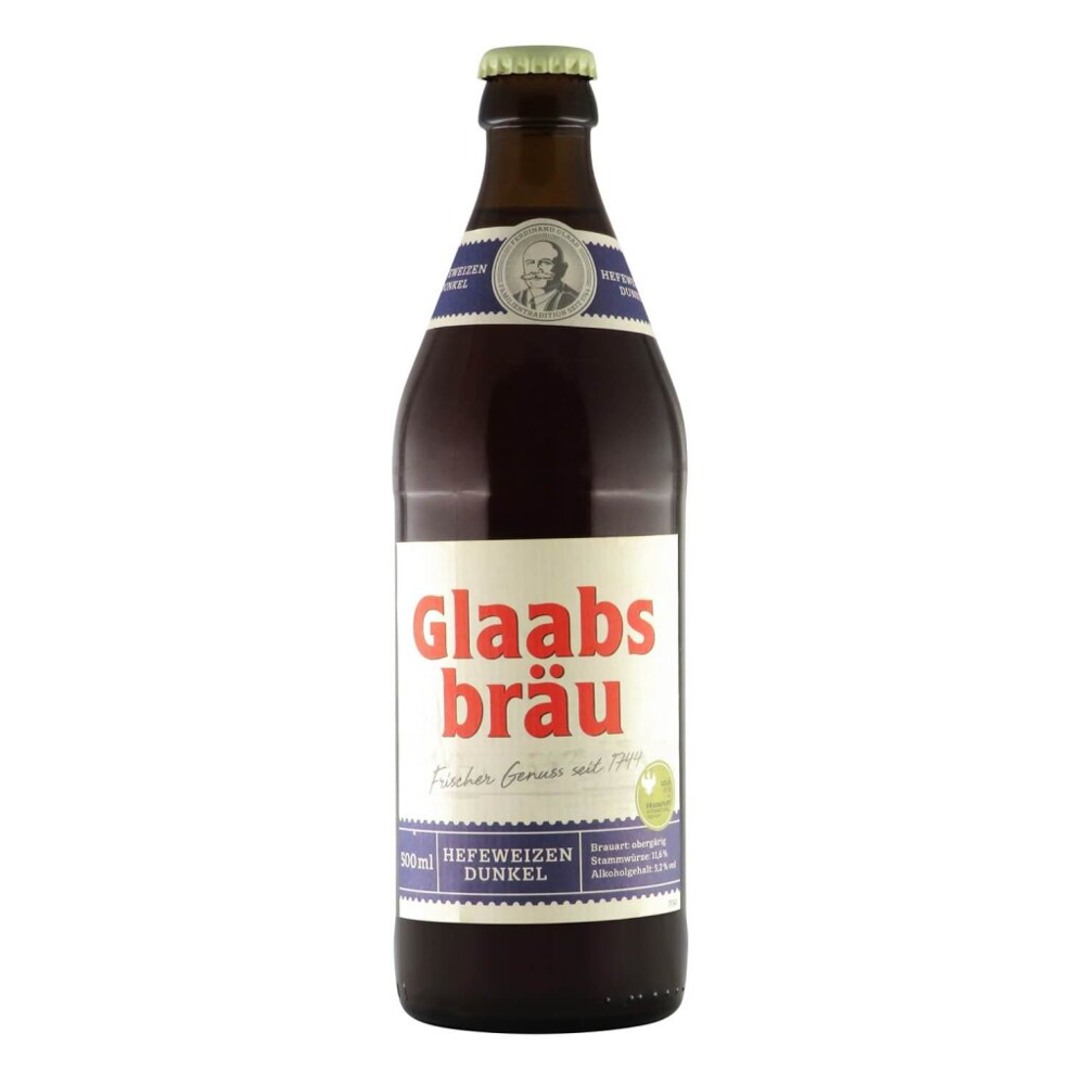 Glaabsbräu Hefeweizen Dunkel 0,5l 5.2% 0.5L, Beer