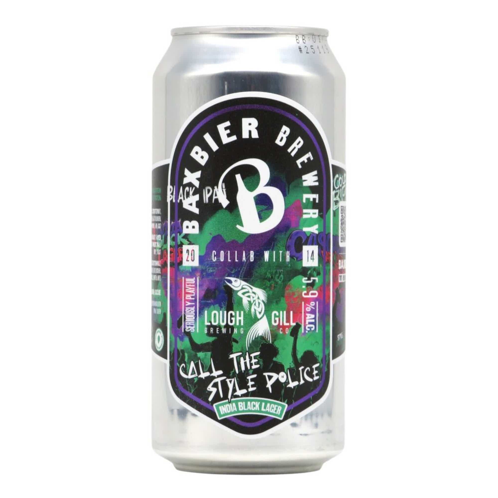 Baxbier/Lough Gill Brewery Call The Style Police India Black Lager 0,44l 5.9% 0.44L, Beer