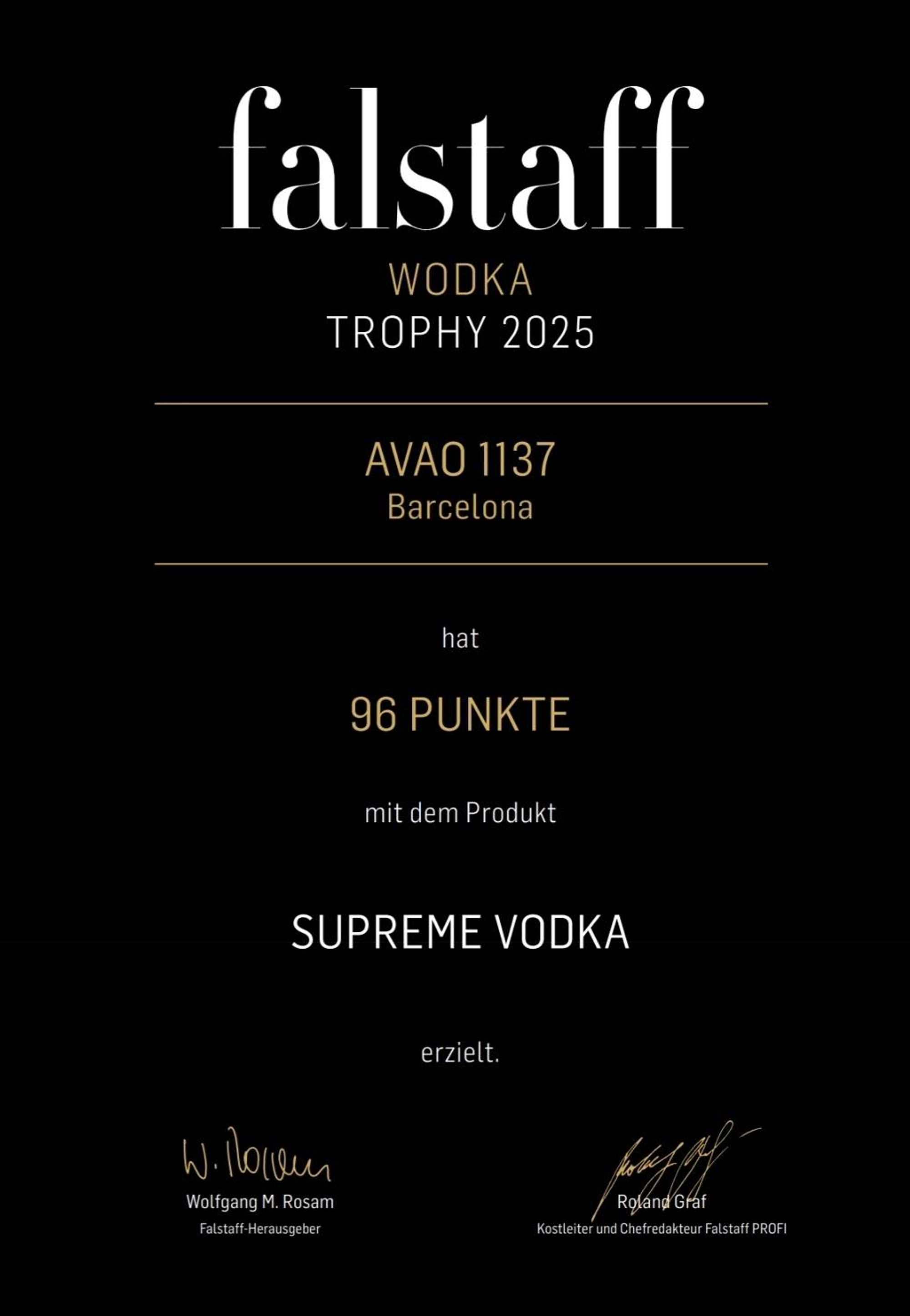 aVAO Supreme Vodka 37.5% 0.7L, Spirits