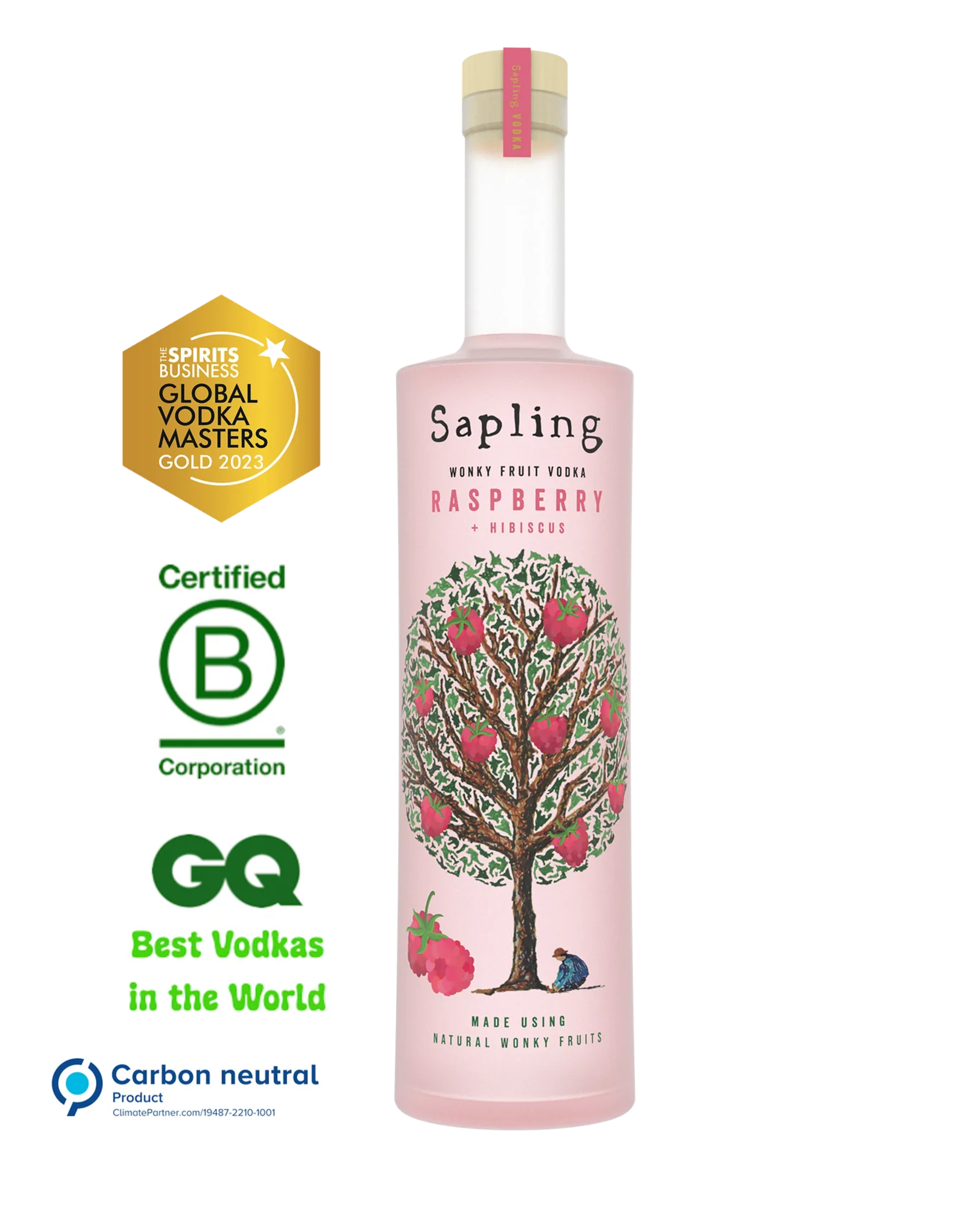 Sapling Wonky Raspberry Hibiscus Vodka *bio 40.0% 0.7L, Spirits