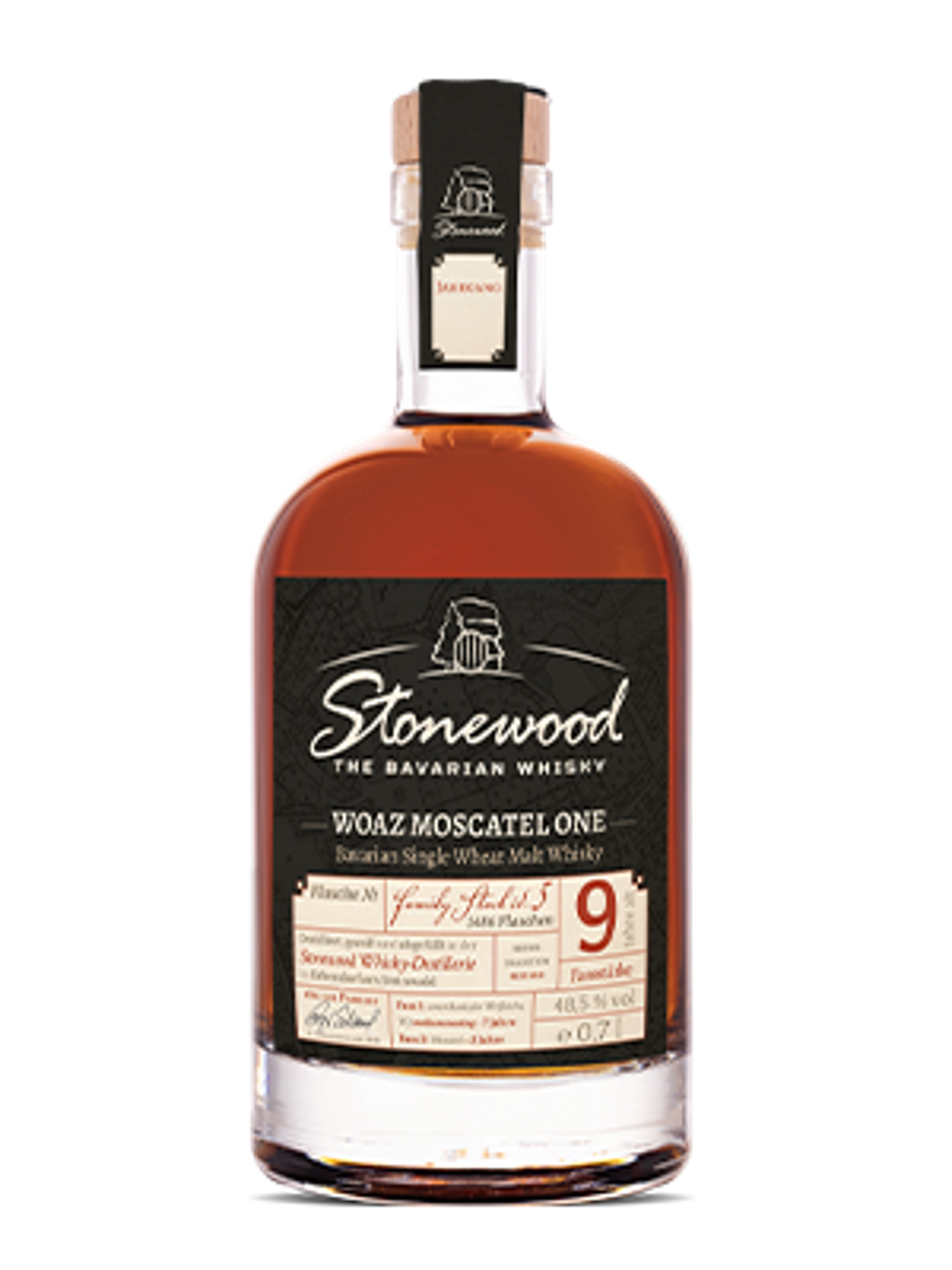 Stonewood Woaz Moscatel One - 0,7 l - Single Malt Whisky - 9 years - Moscatel Cask Finish - Cask Strength - strictly limited 48.5% 0.7L, Spirits