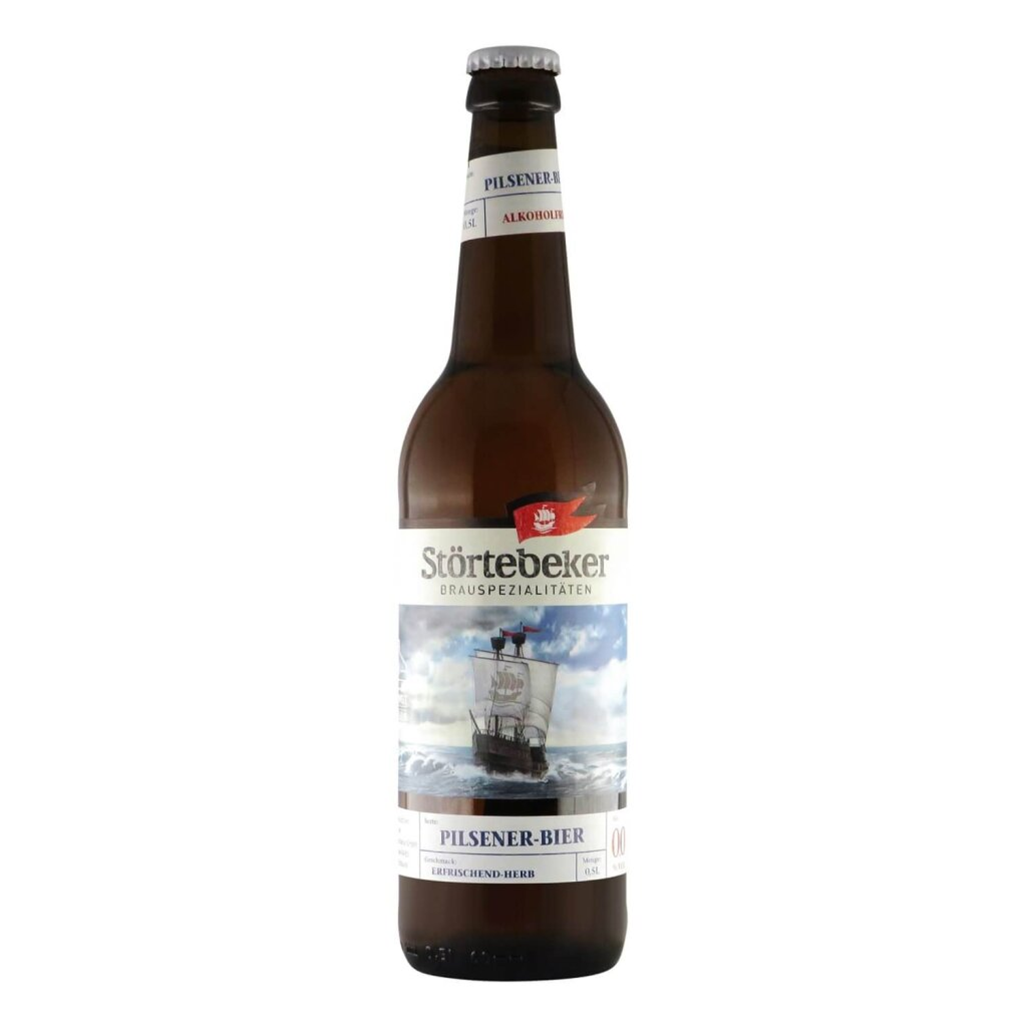 Störtebeker Pilsener-Bier 0,0% Alkoholfrei 0,5l 0.0% 0.5L, Beer