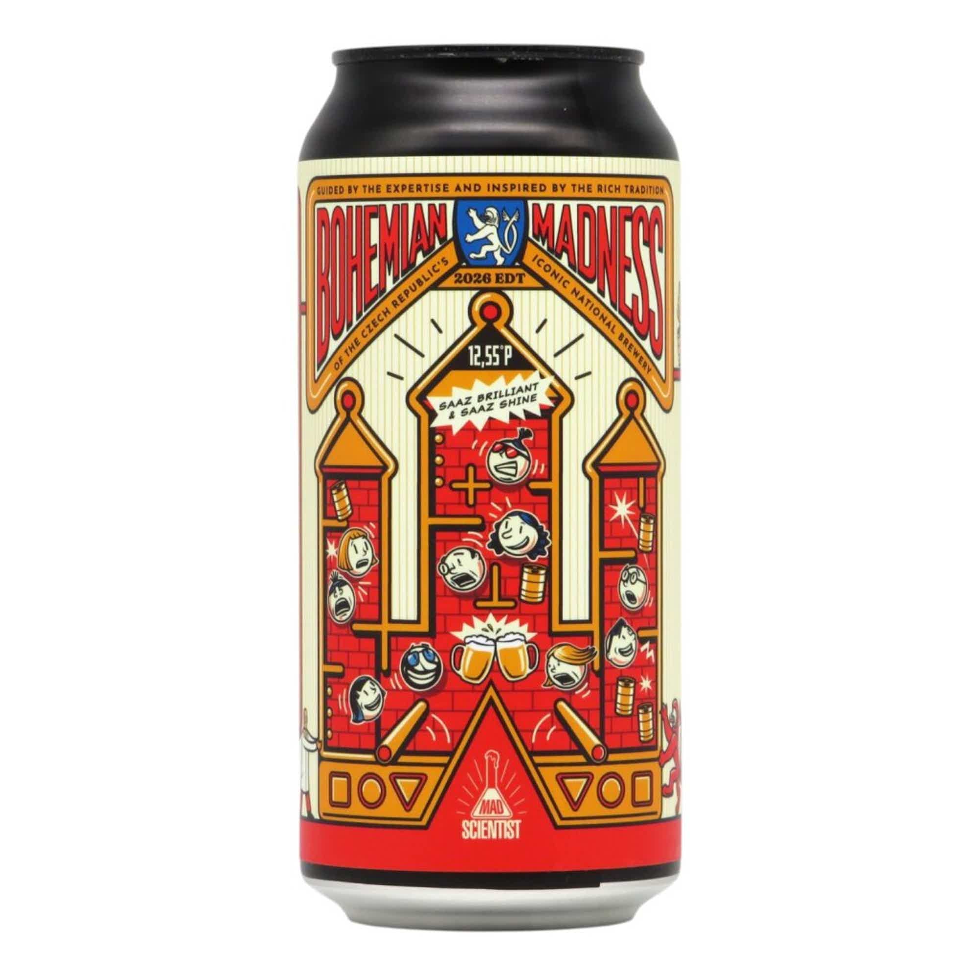 Mad Scientist/Budvar Bohemian Madness 2026 EDT Czech Lager 0,44l 4.9% 0.44L, Beer