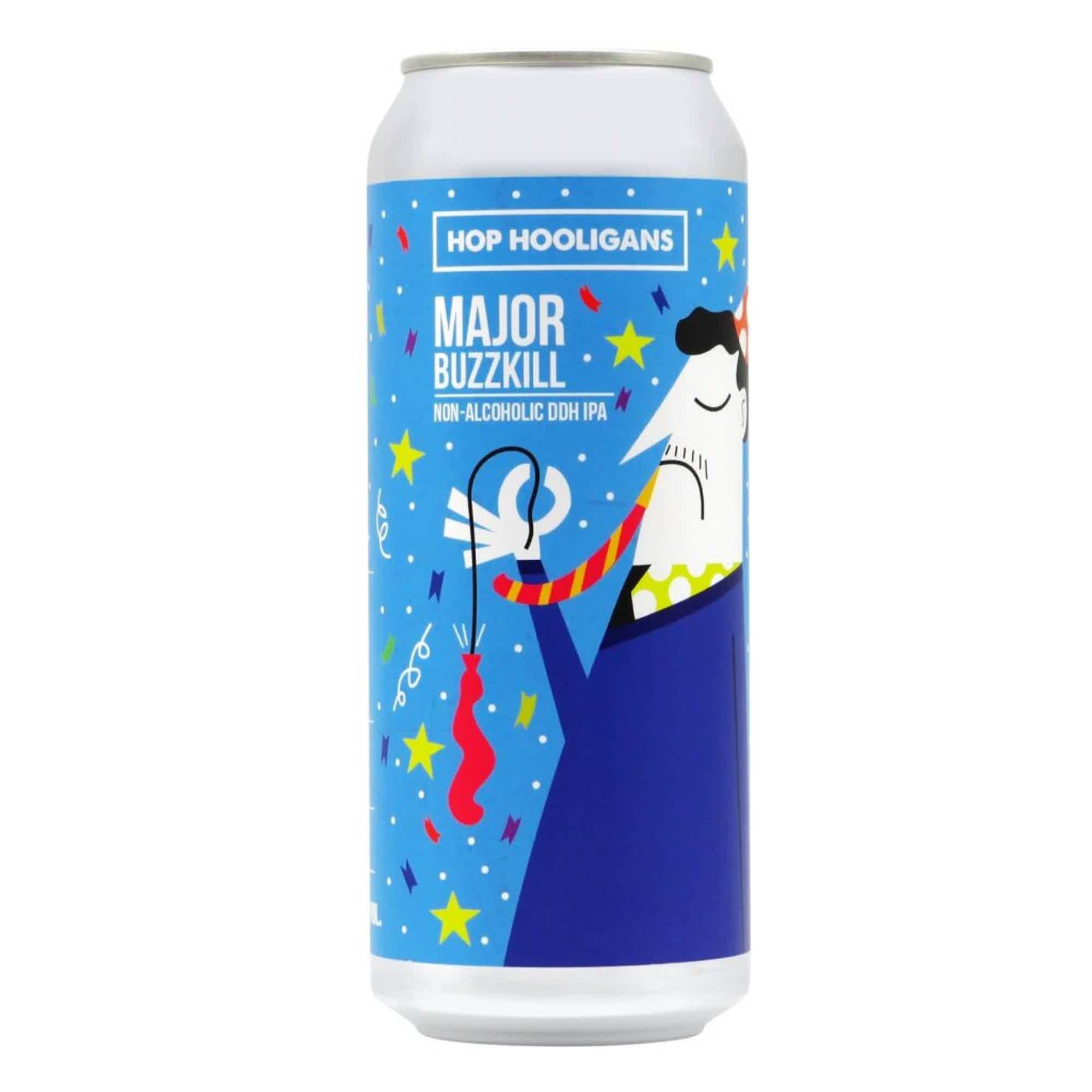 Hop Hooligans Major Buzzkill Non-Alcoholic DDH IPA 0,5l 0.3% 0.5L, Beer