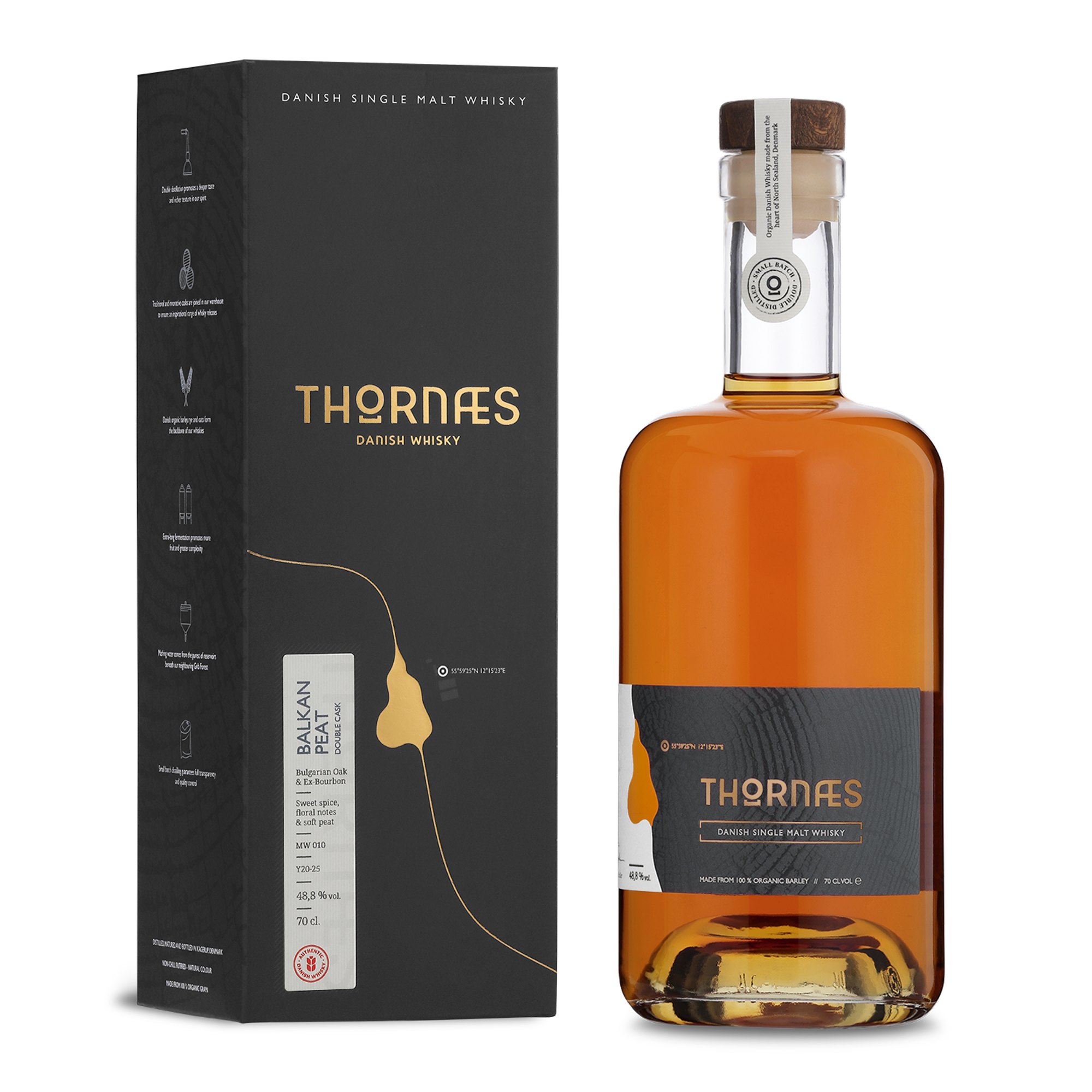 Thornæs Danish Whisky - Balkan Peat 48.8% 0.7L, Spirits