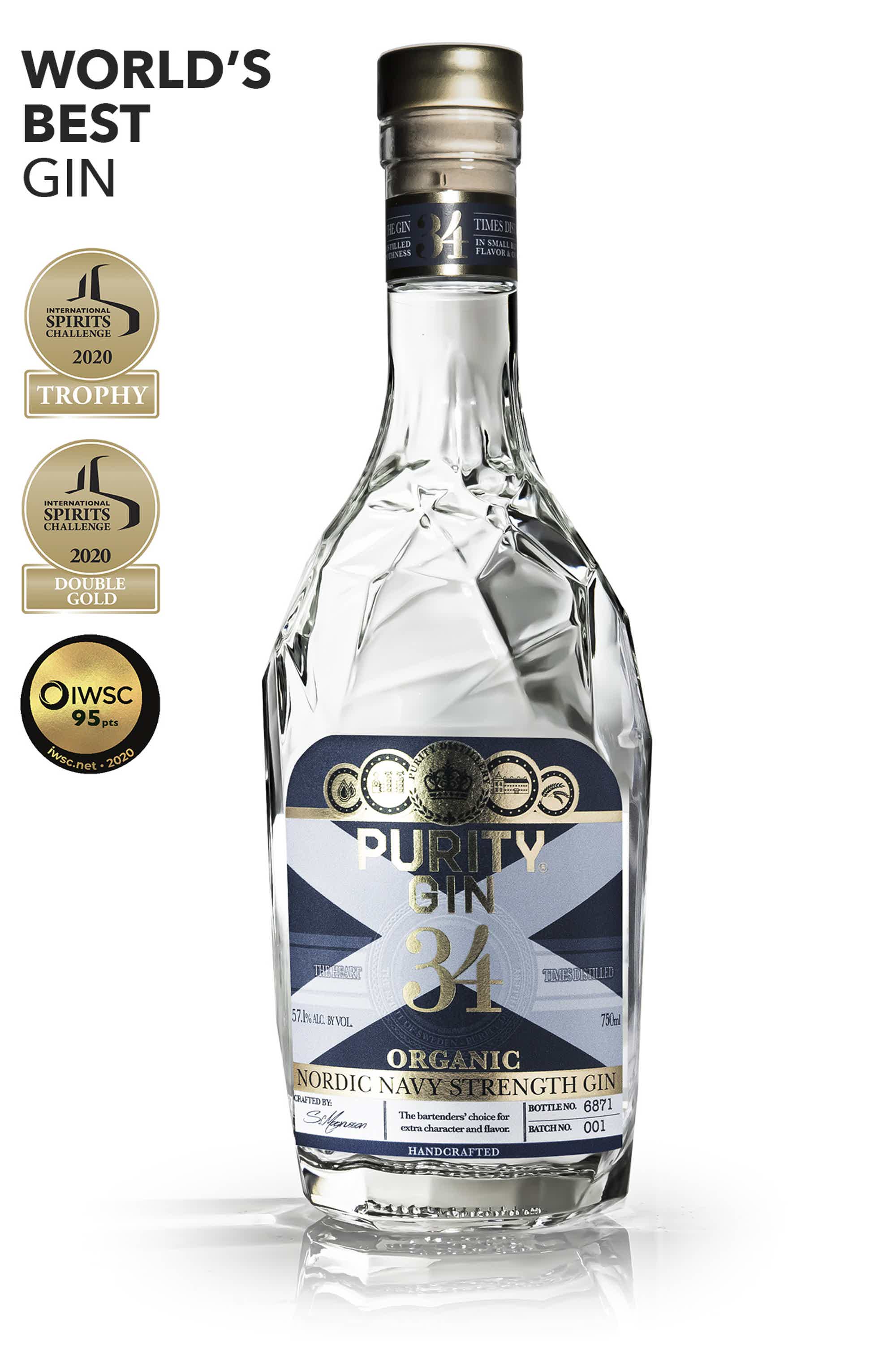 Purity Navy Strength Organic 34 Gin 700 ml 57.1% 0.7L, Spirits