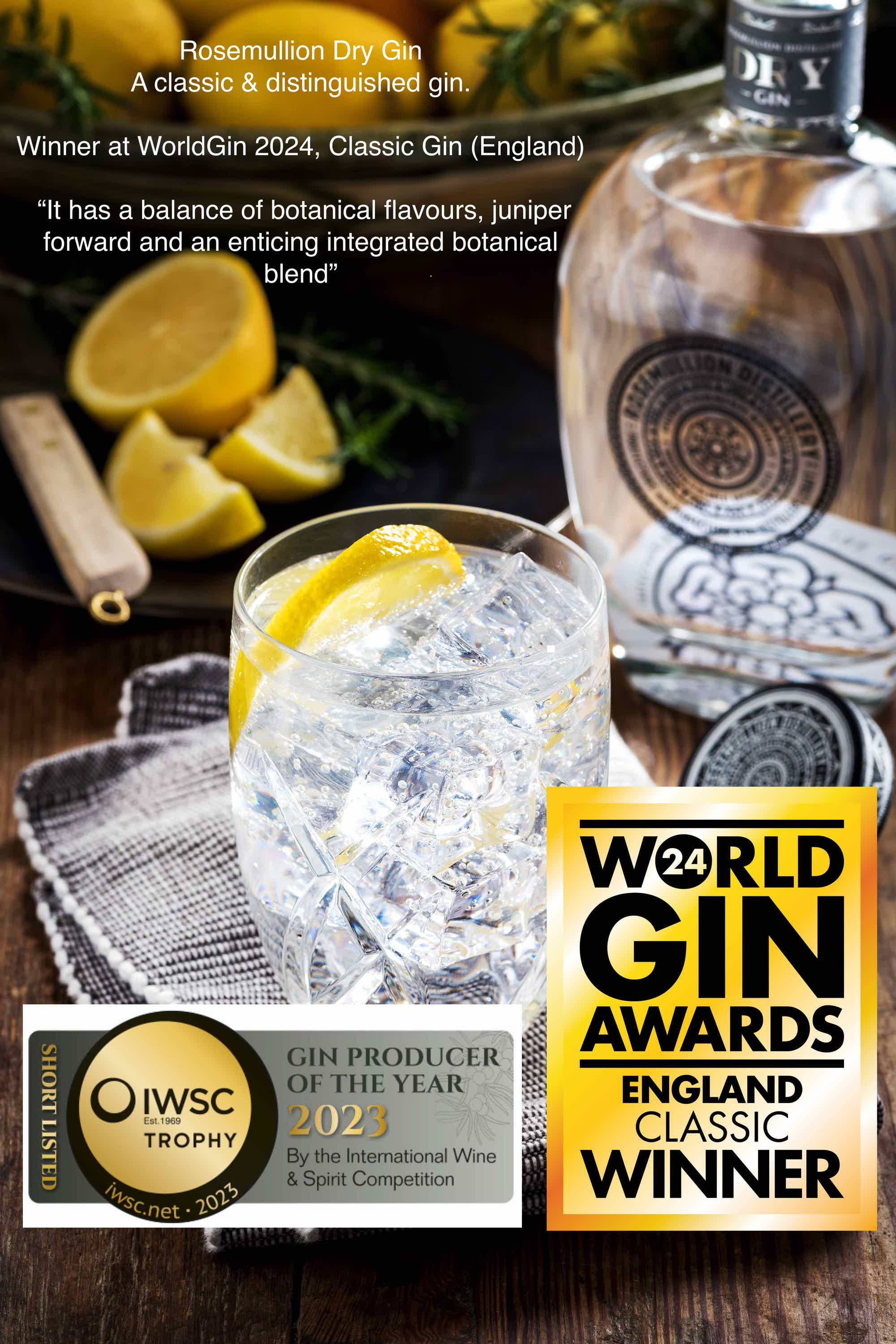 Rosemullion Dry Gin 43.0% 0.7L, Spirits