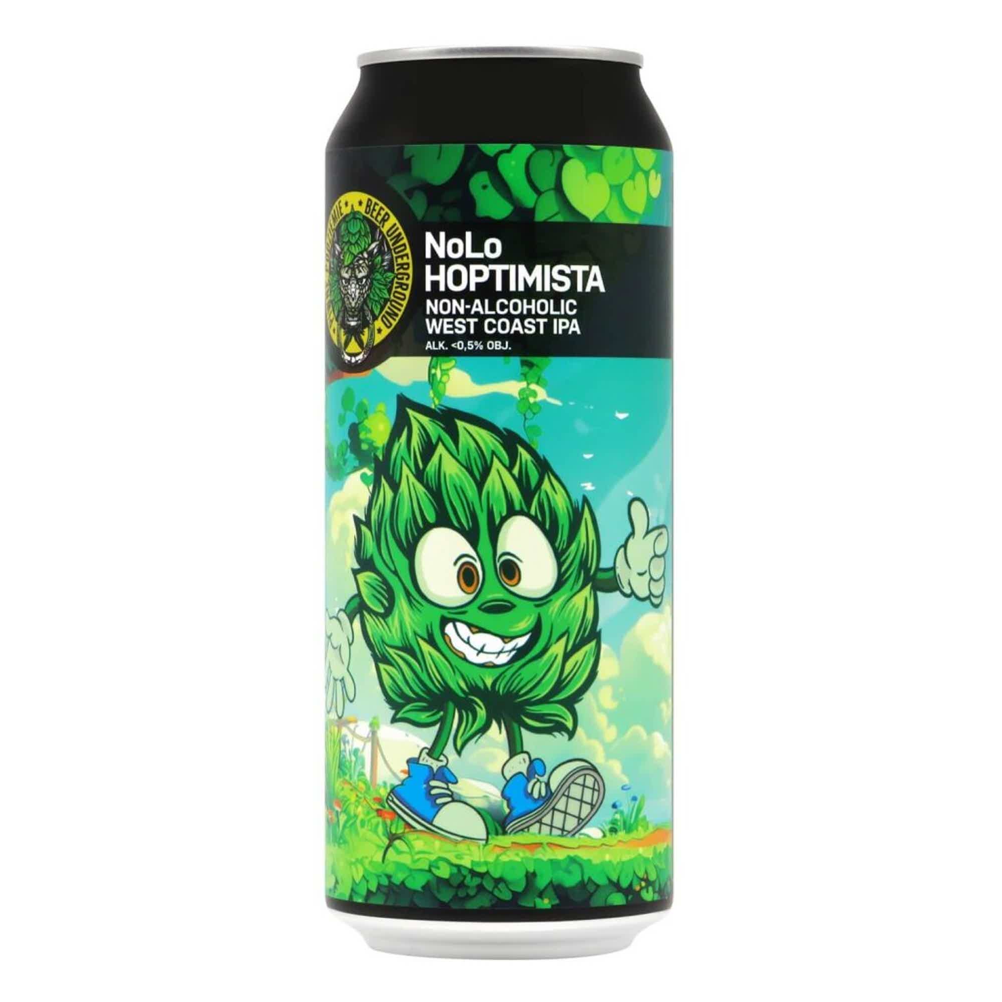 Beer Underground NoLo – Hoptimista Non-Alcoholic West Coast IPA 0,5l 0.5% 0.5L, Beer