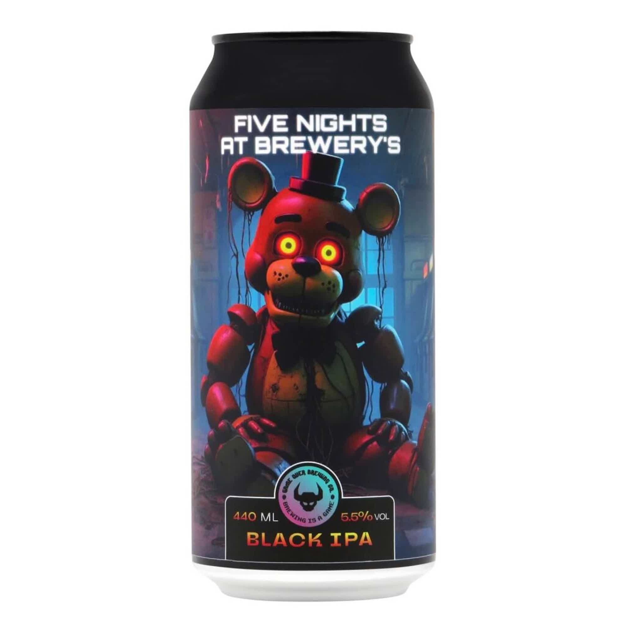 Game Over Five Nights At Brewery's Black IPA 0,44l 5.5% 0.44L, Beer