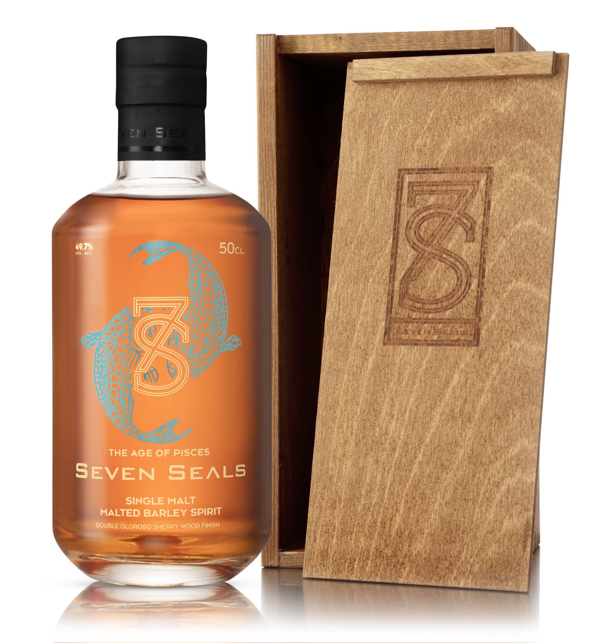 Seven Seals The Age of Pisces Double Oloroso Sherry Wood Finish 49.7% 0.5L, Spirits
