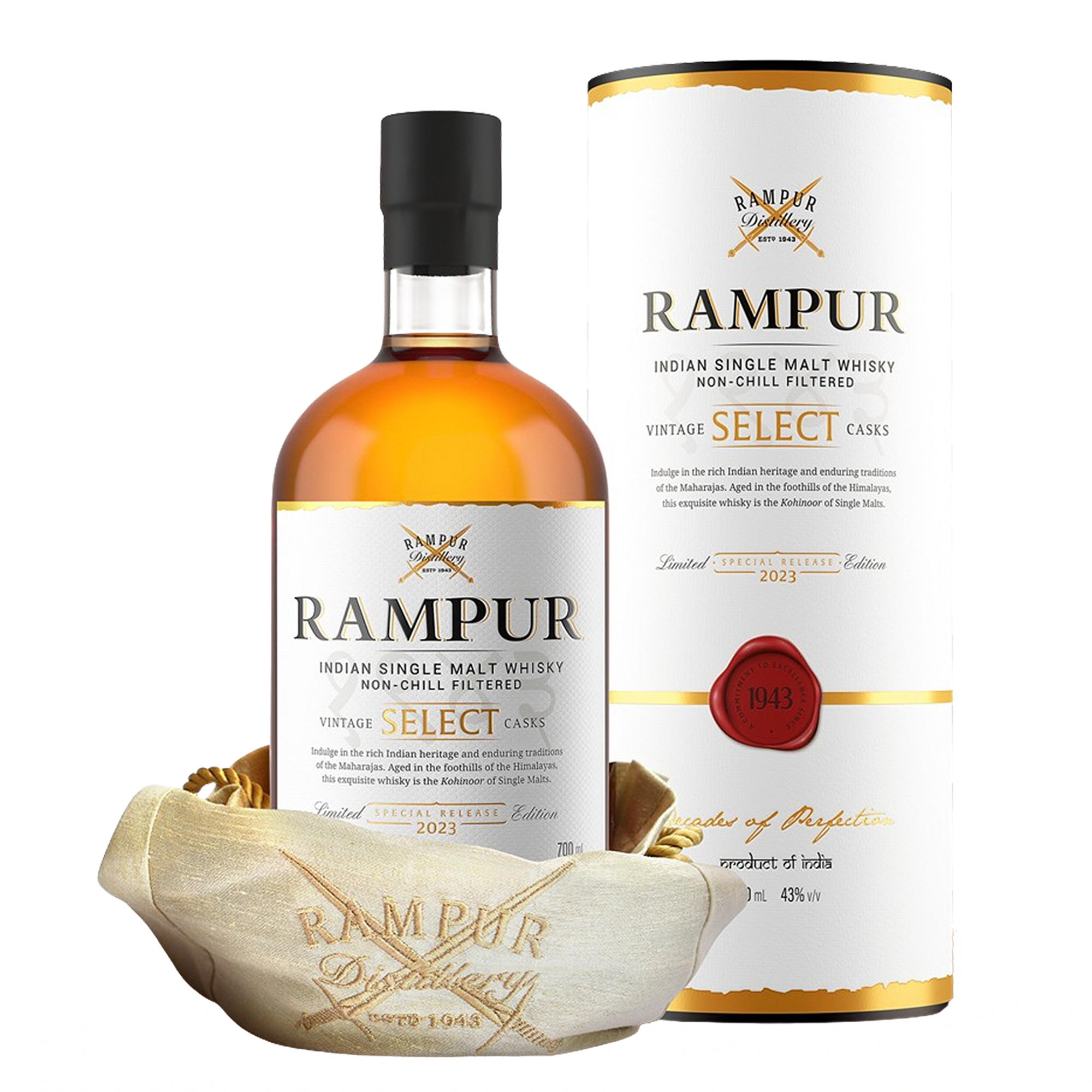 Rampur Select 2023 Edition 43.0% 0.7L, Spirits