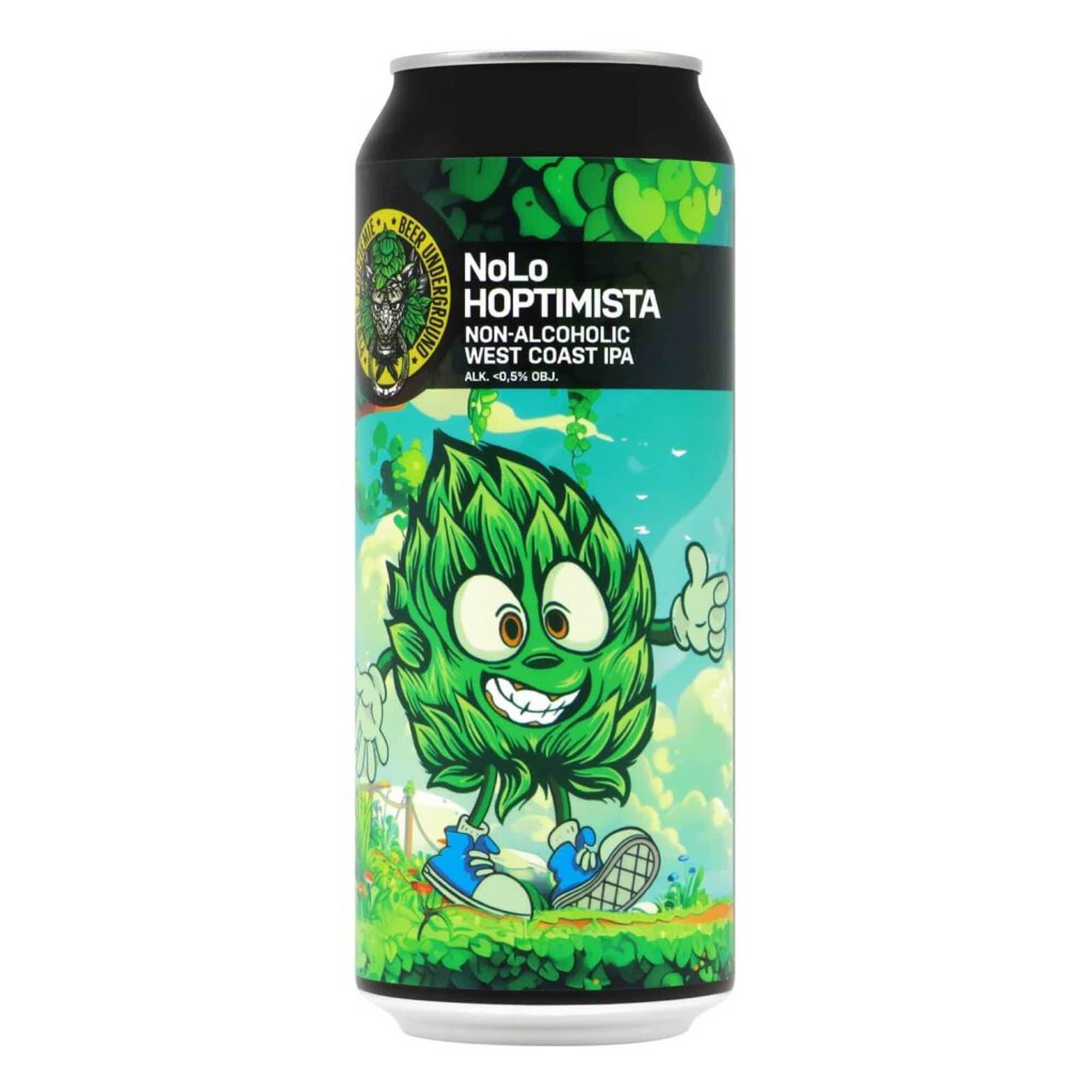 Beer Underground NoLo – Hoptimista Non-Alcoholic West Coast IPA 0,5l 0.5% 0.5L, Beer