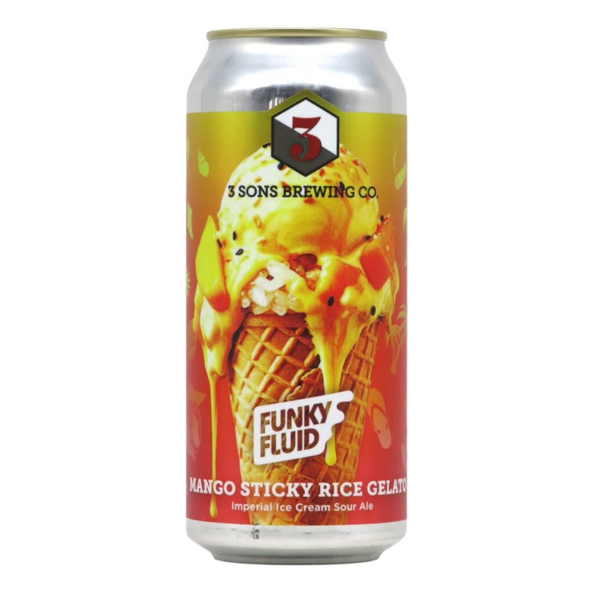 3 Sons/Funky Fluid Mango Stick Rice Gelato Smoothie Pastry Sour 0,473l 9.0% 0.473L, Beer