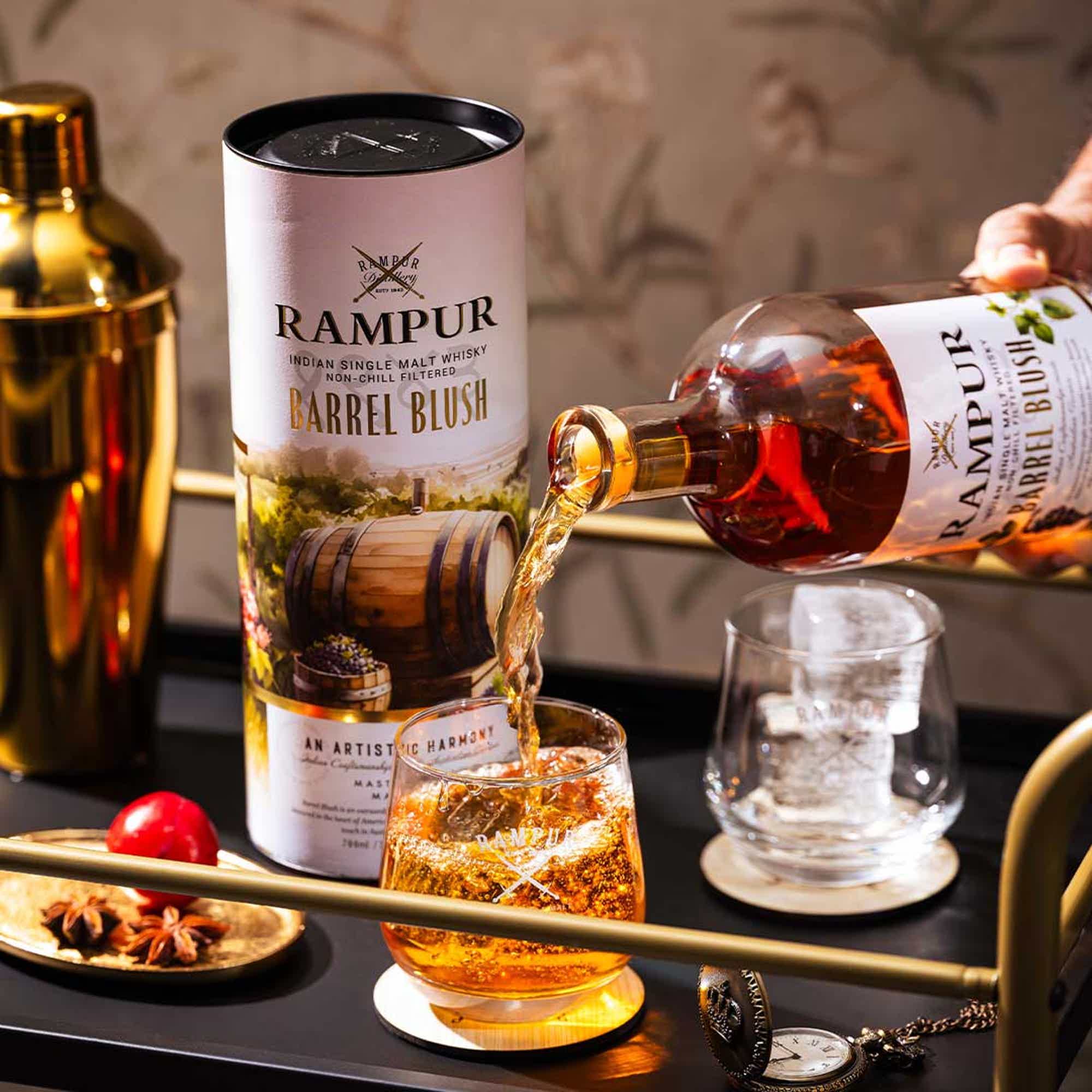 Radico - Rampur Barrel Blush Indian Single Malt Whisky + giftbox 45.0% 0.7L, Spirits