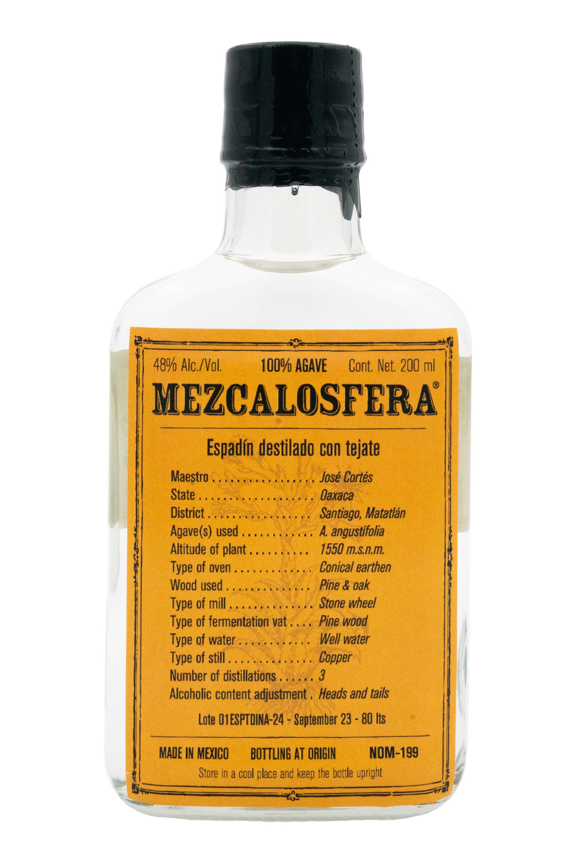 MEZCALOSFERA Espadín con tejate 200 ml. 48.0% 0.2L, Spirits