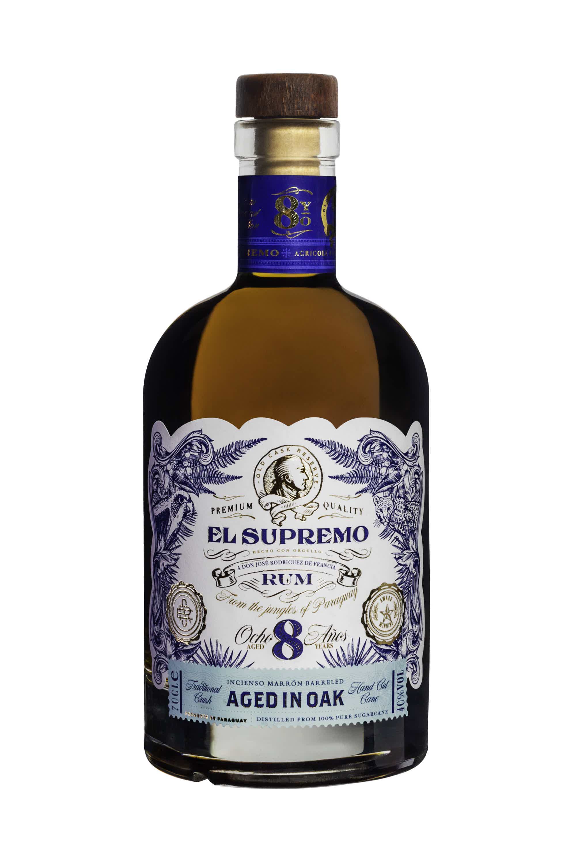 El Supremo Rum 8 year old 40.0% 0.7L, Spirits