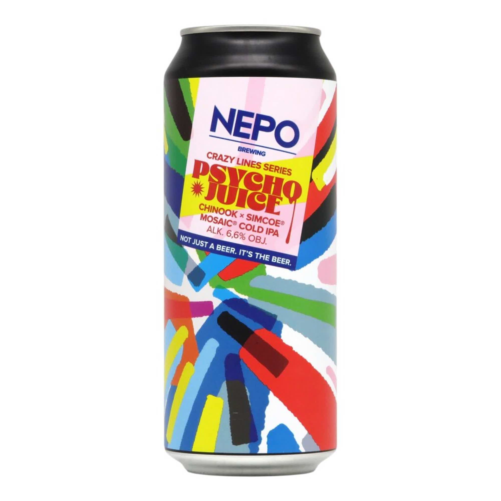 Nepomucen Crazy Lines Series - Psycho Juice Cold IPA 0,5l 6.6% 0.5L, Beer