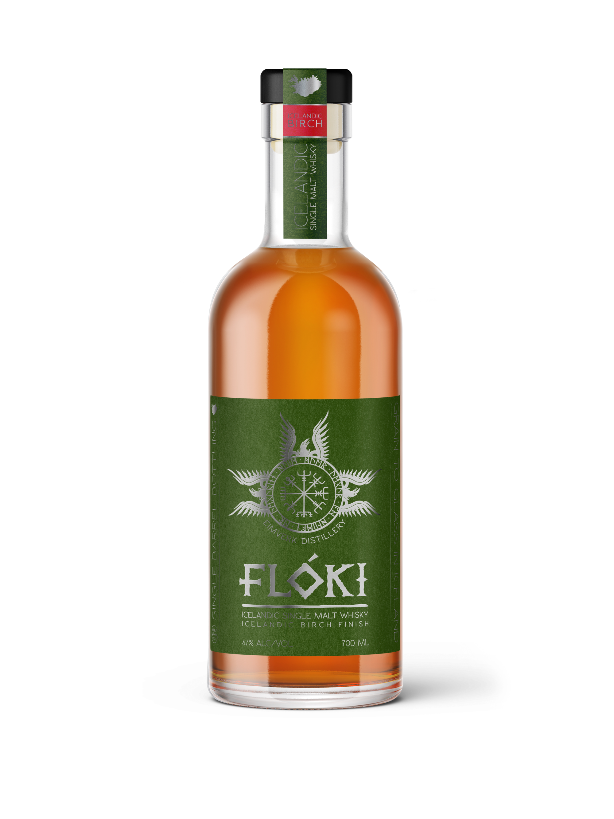 Flóki Icelandic whisky, Icelandic Birch finish, 700ml 47% 47.0% 0.7L, Spirits