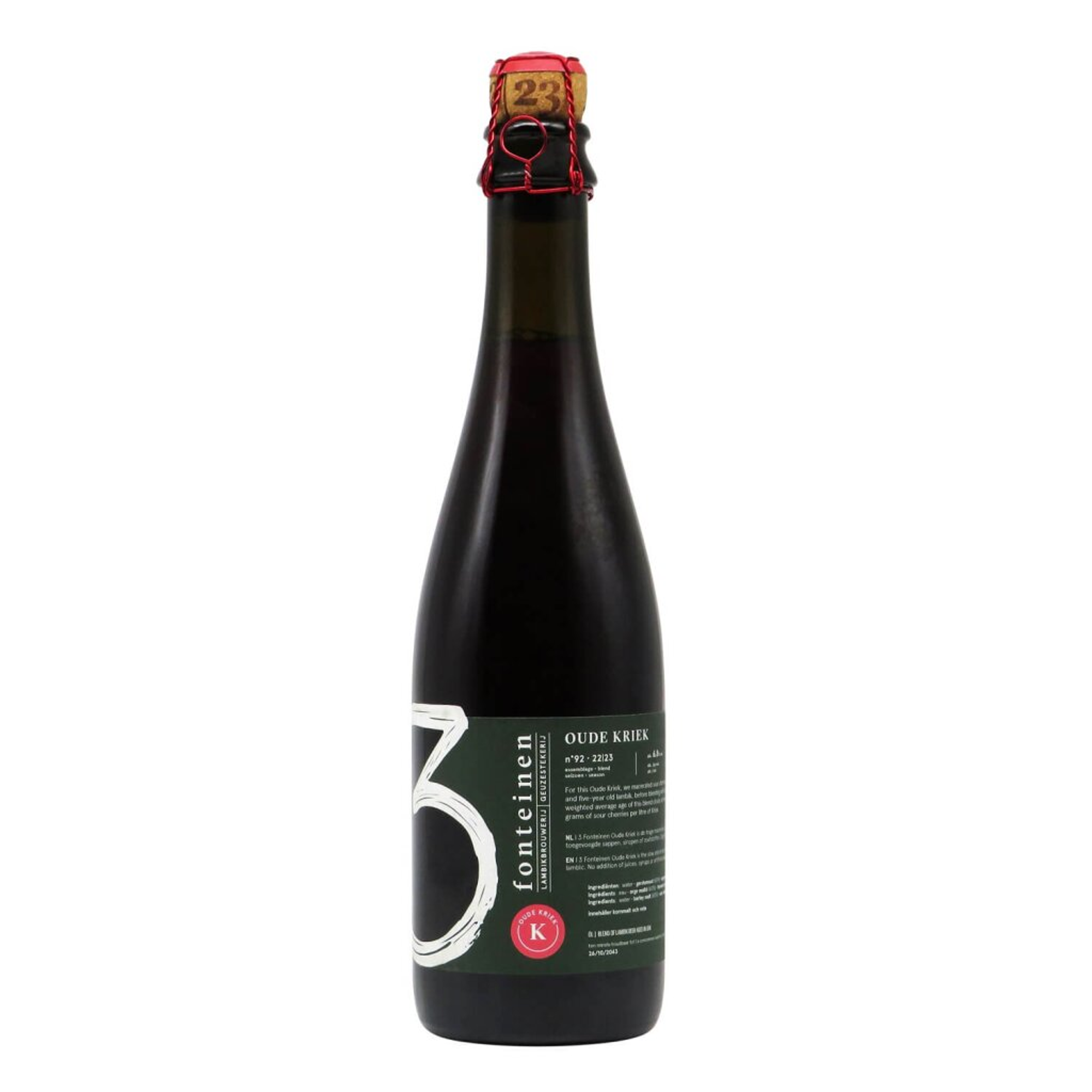 3 Fonteinen Oude Kriek (Season 22/23  - Blend No. 92 ) 0,375l 6.8% 0.375L, Beer