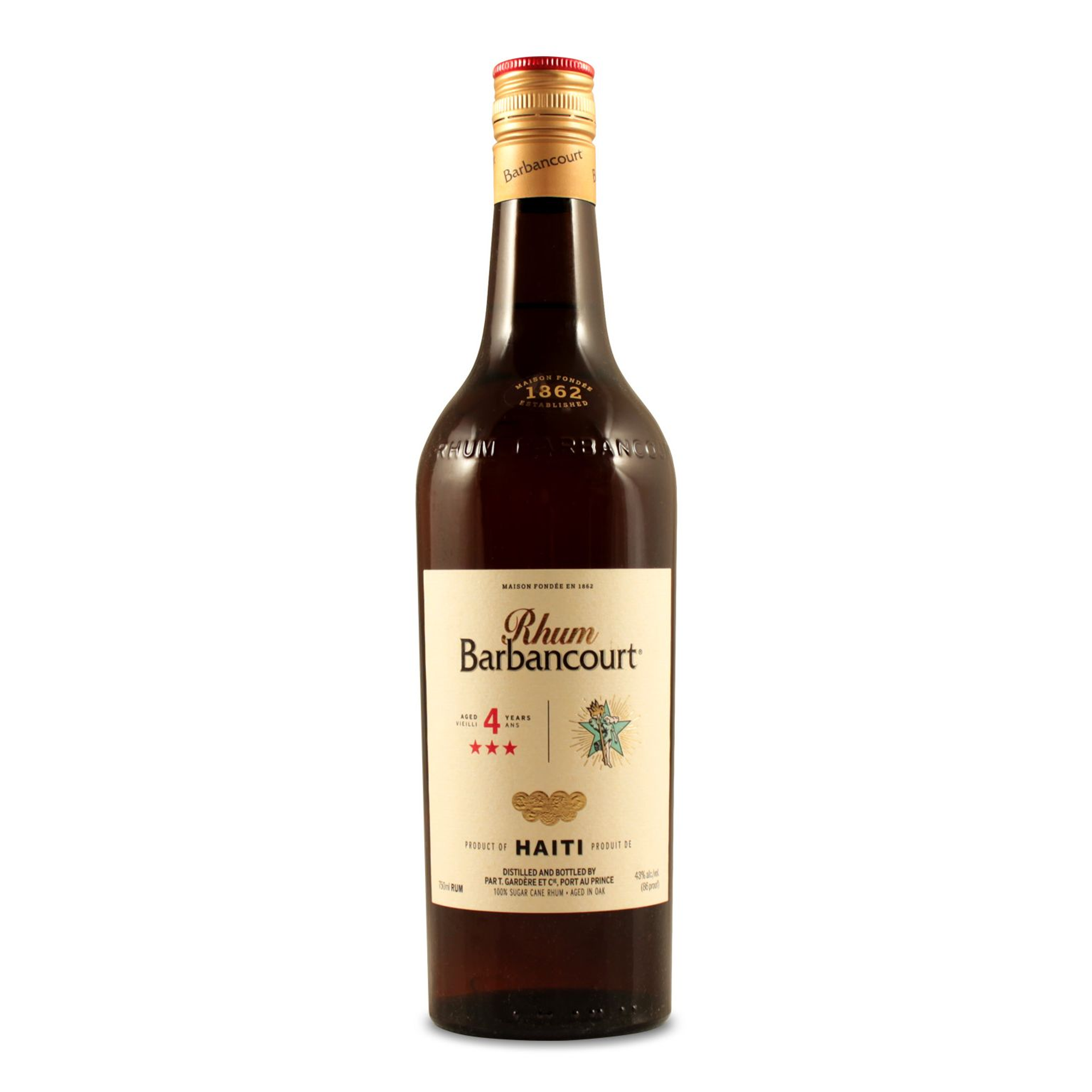 Rhum Barbancourt Three Stars 4 YO 43.0% 0.7L, Spirits
