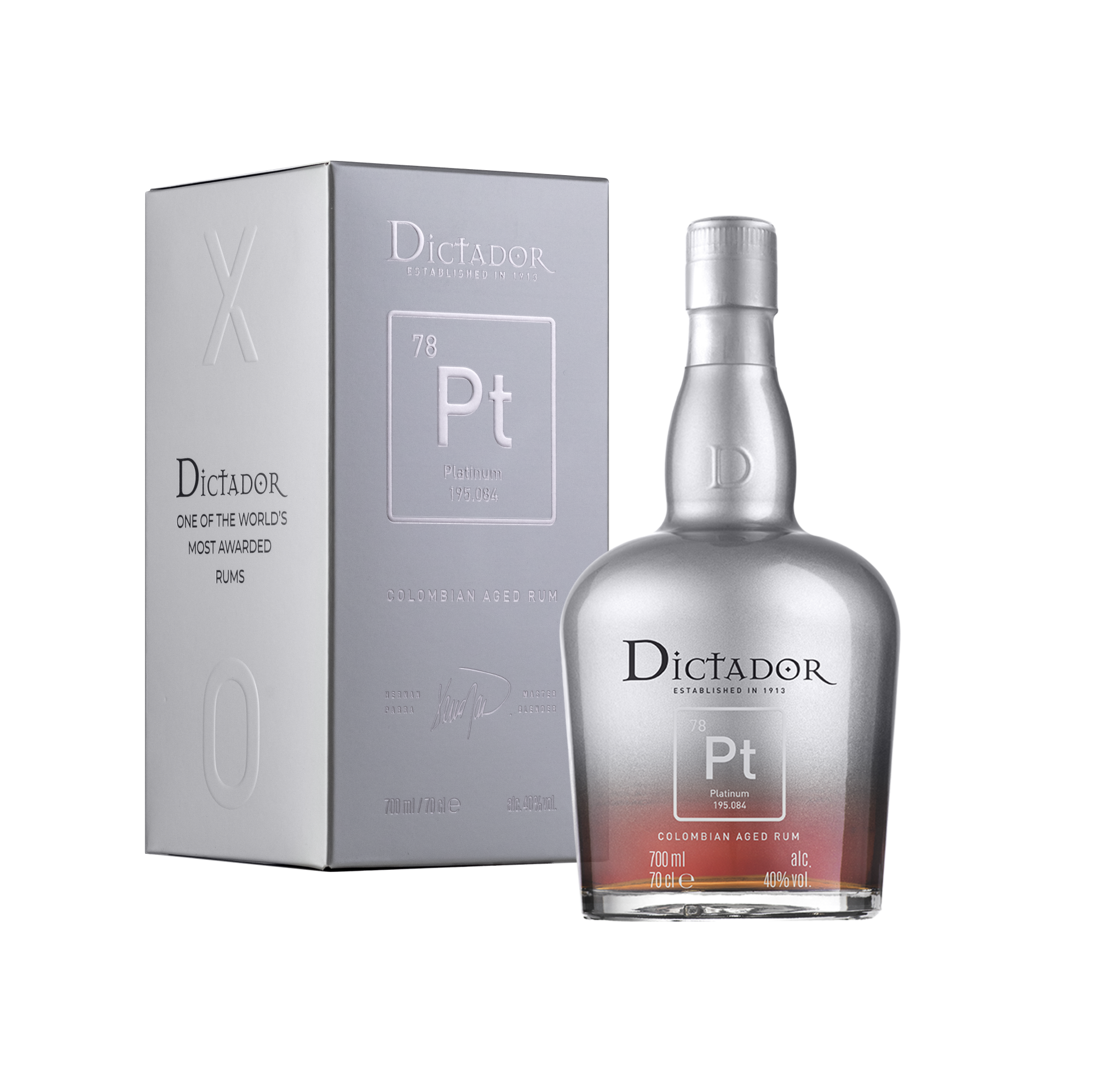 Dictador Platinum 40.0% 0.7L, Spirits