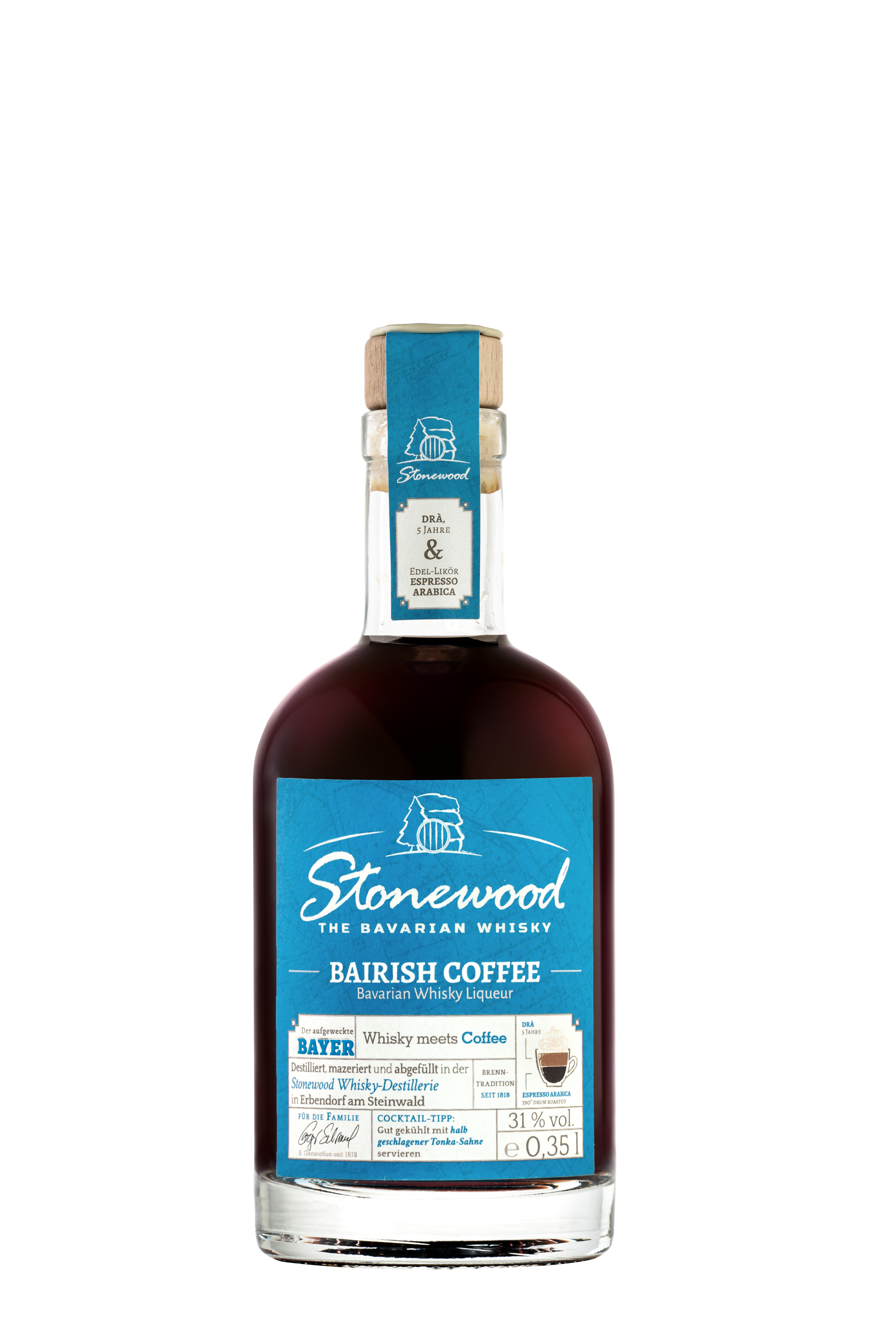 Stonewood Bairish Coffee - 0,35 l - Bavarian Whisky Espresso Liqueur 31.0% 0.35L, Spirits