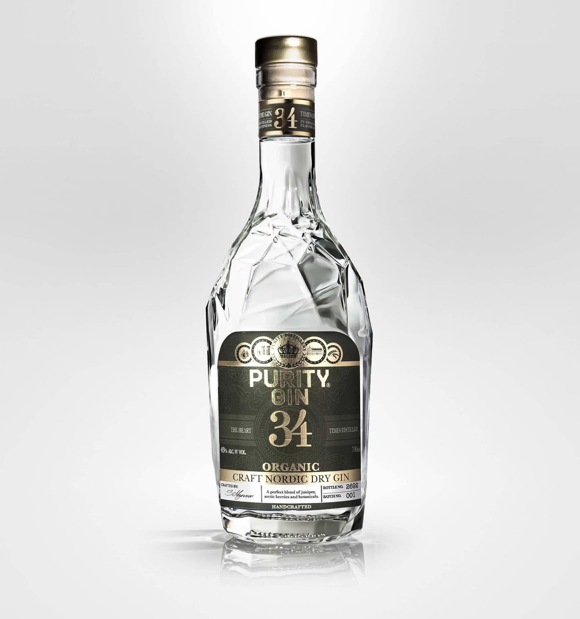 Purity London Dry Organic 34 Gin 700 ml 43.0% 0.7L, Spirits